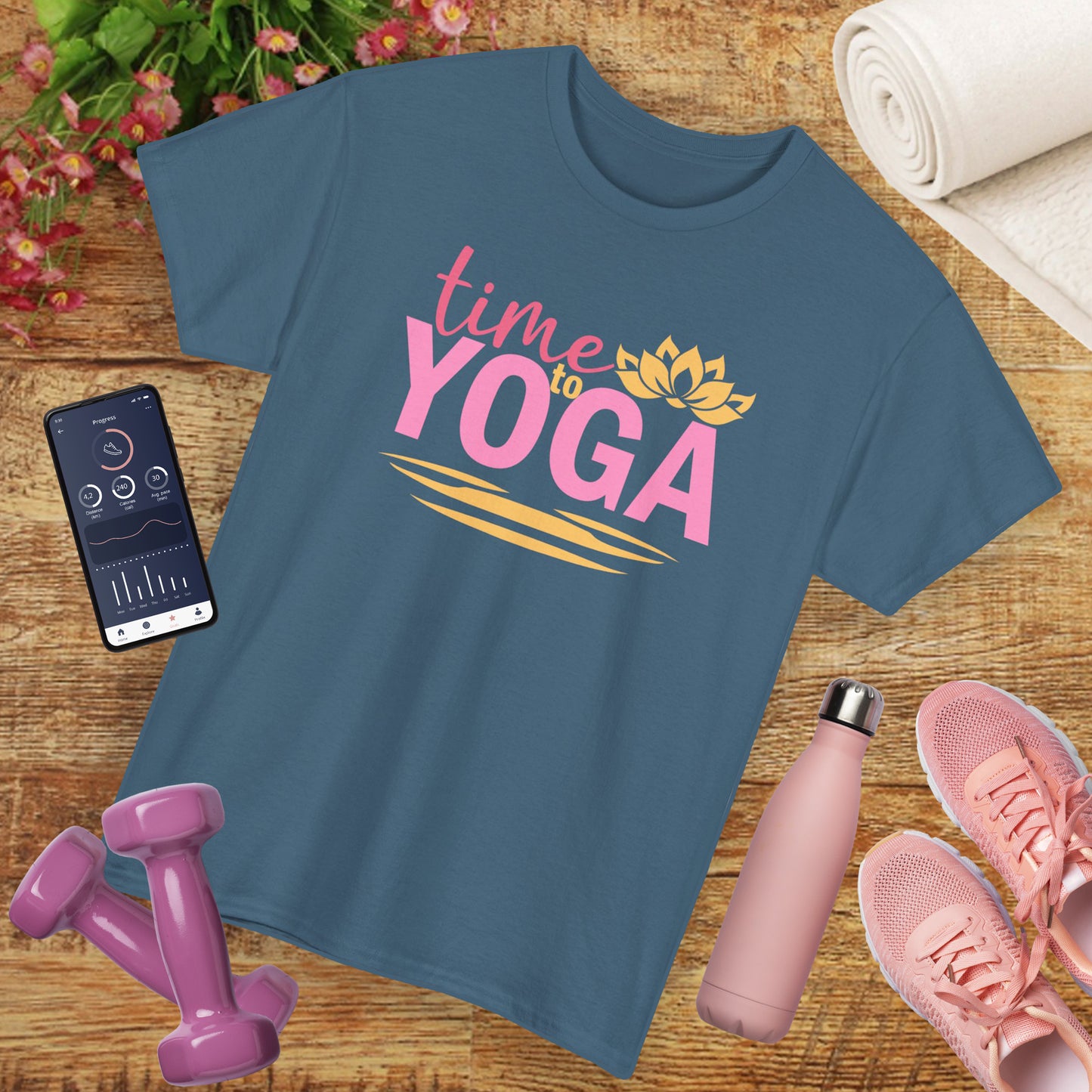 "Time to Yoga" Heavy Cotton Tee - Flow with Ease