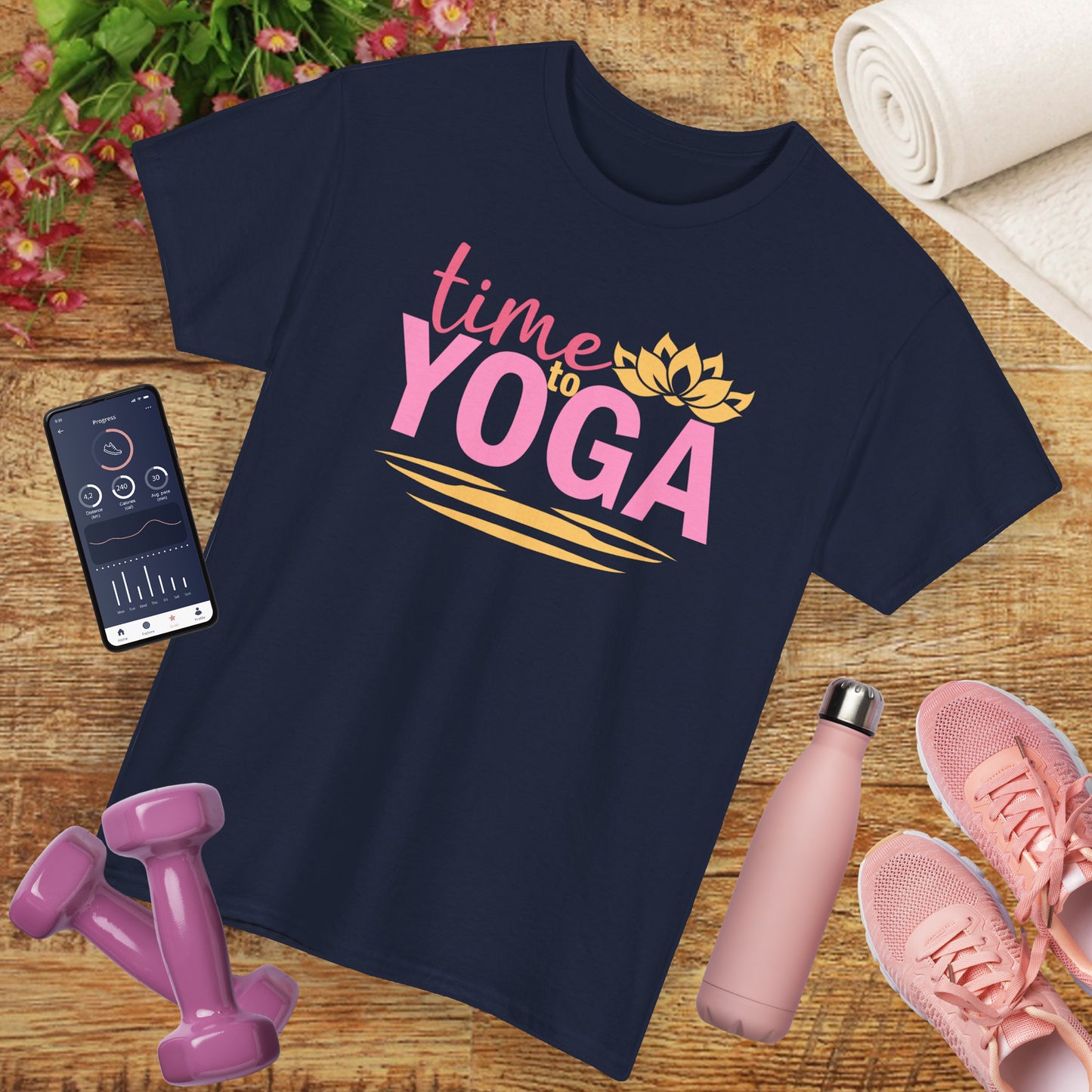 "Time to Yoga" Heavy Cotton Tee - Flow with Ease