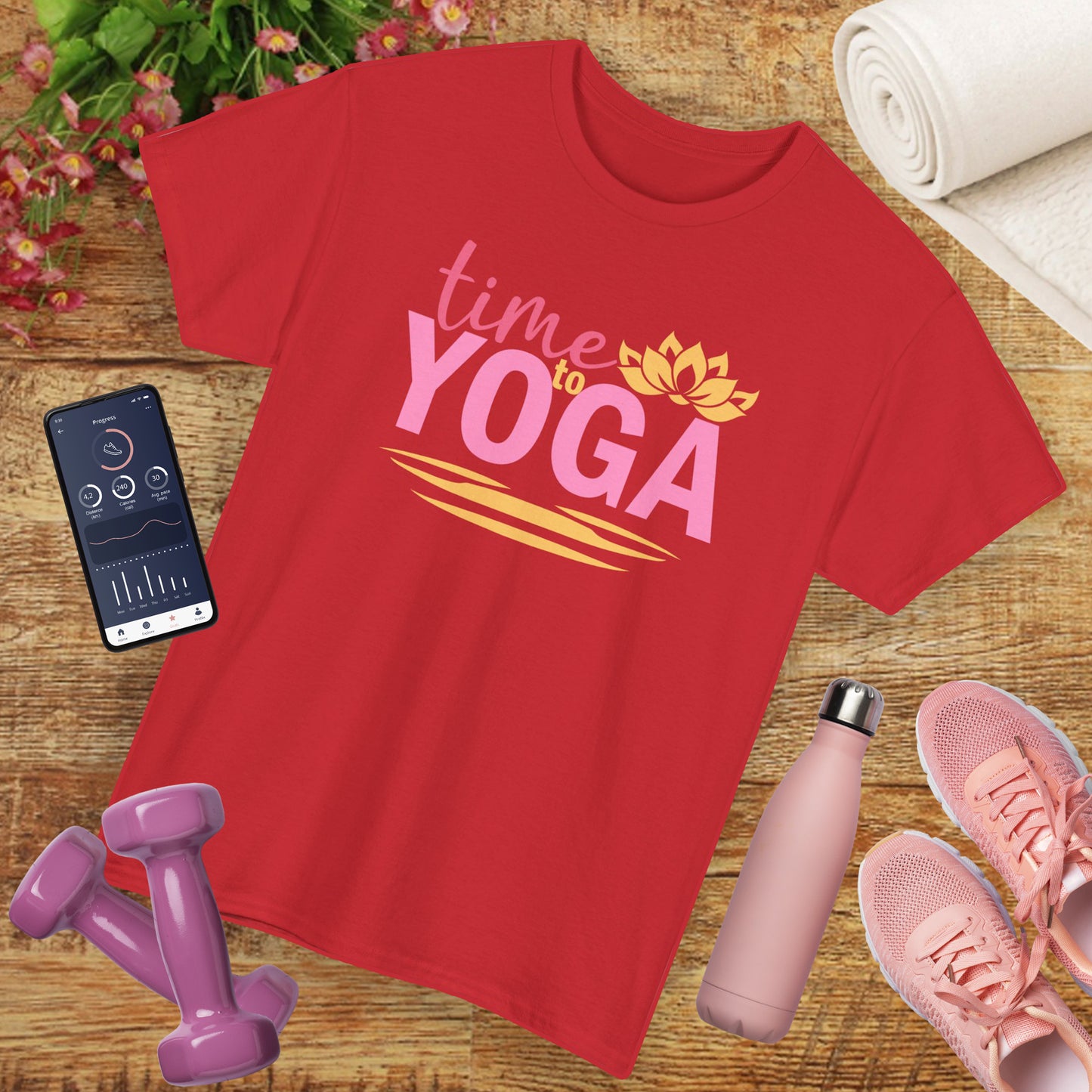 "Time to Yoga" Heavy Cotton Tee - Flow with Ease