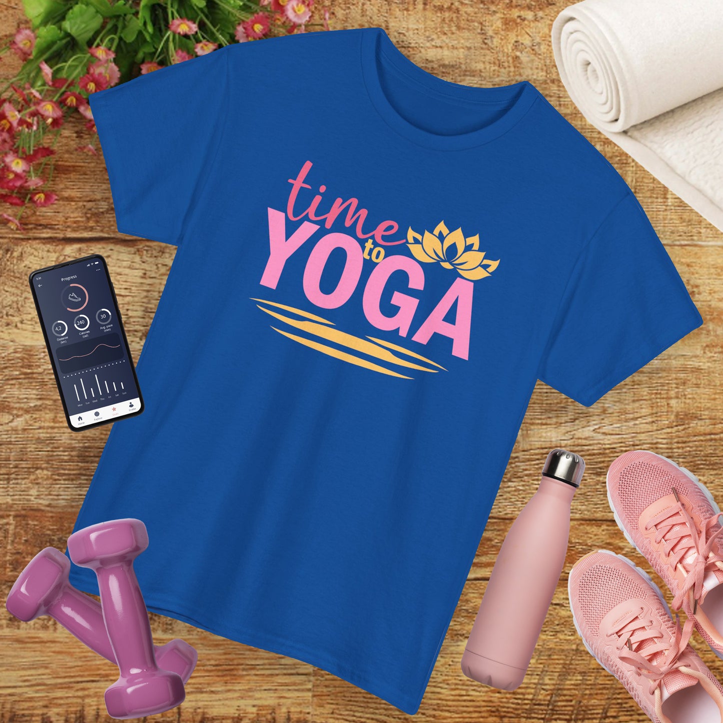"Time to Yoga" Heavy Cotton Tee - Flow with Ease
