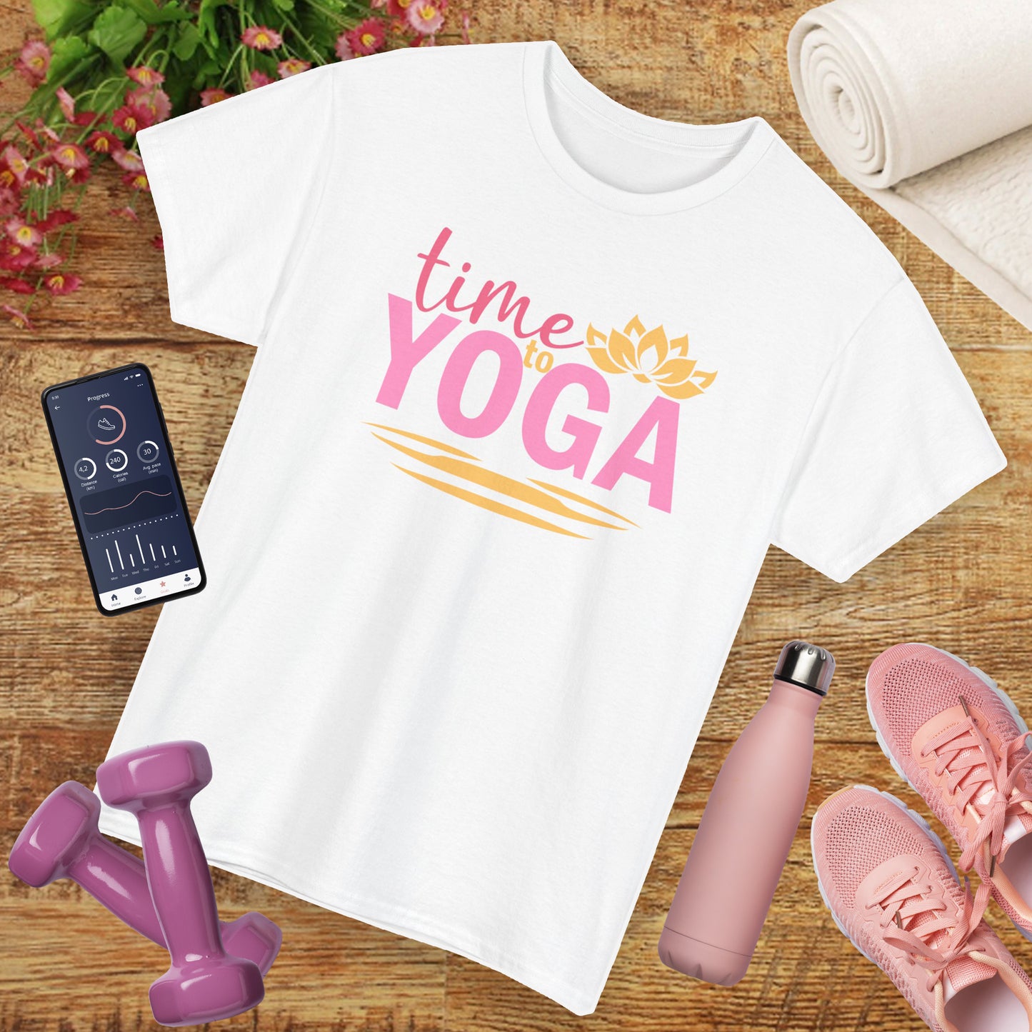 "Time to Yoga" Heavy Cotton Tee - Flow with Ease