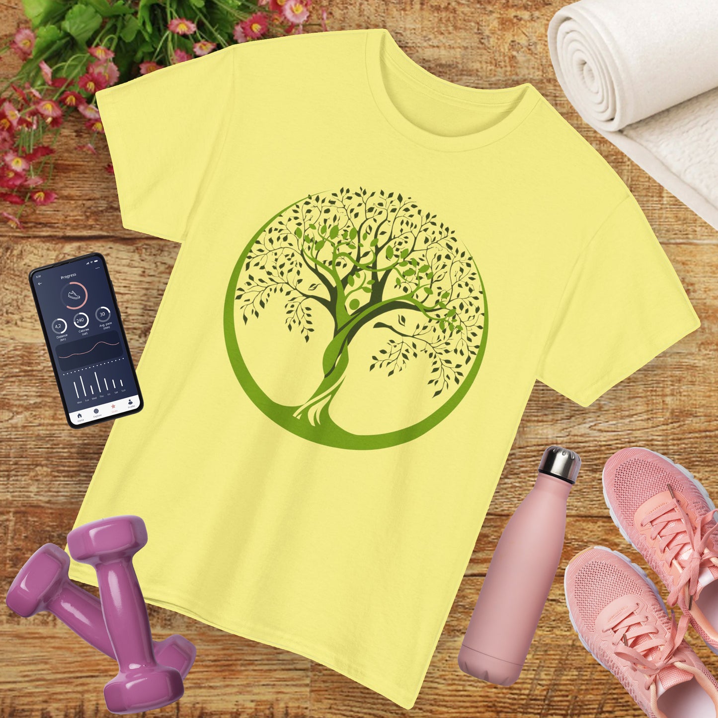 🌿Gaia Rooted Heavy Cotton Tee - She Grows, She Rises, She Becomes