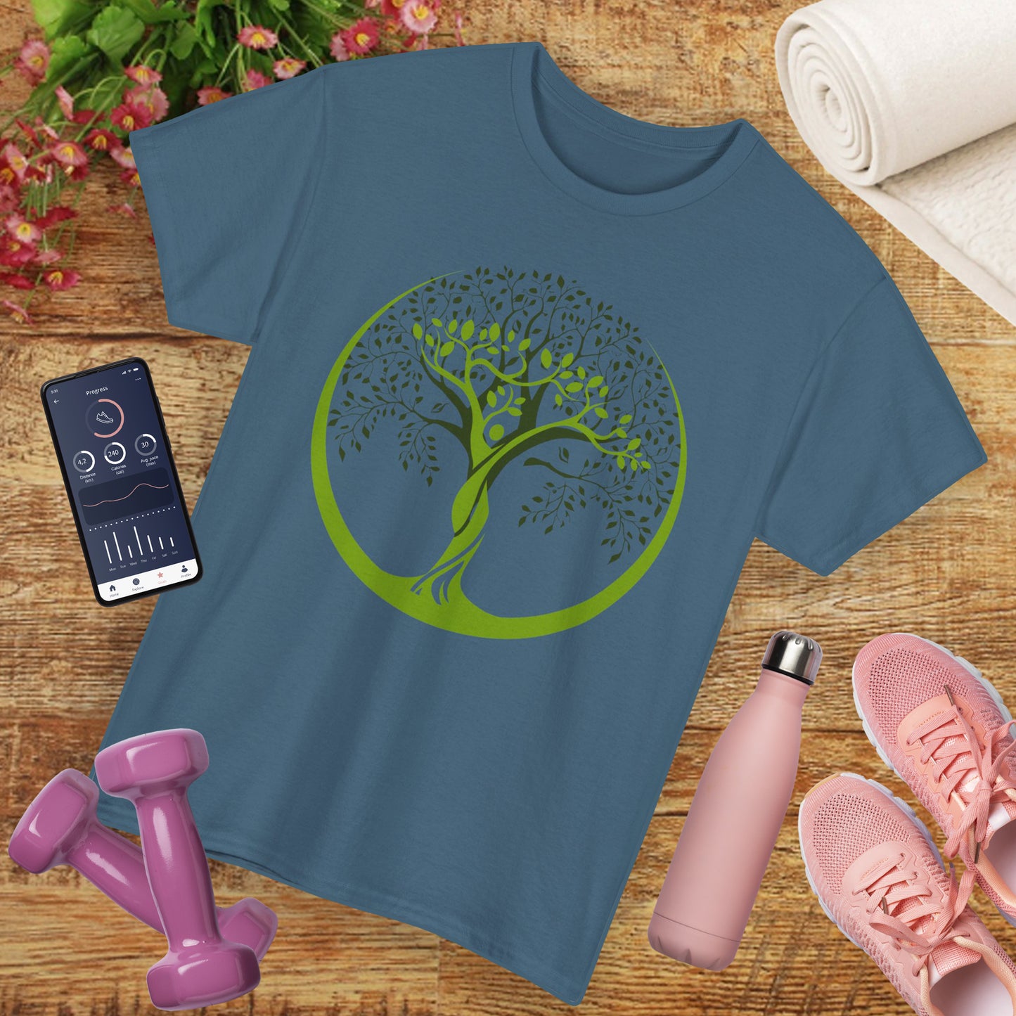 🌿Gaia Rooted Heavy Cotton Tee - She Grows, She Rises, She Becomes