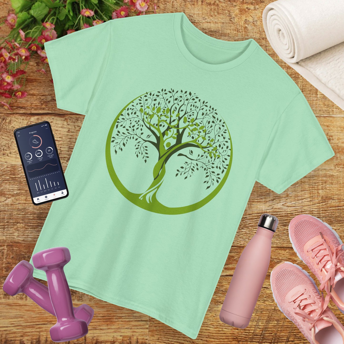 🌿Gaia Rooted Heavy Cotton Tee - She Grows, She Rises, She Becomes