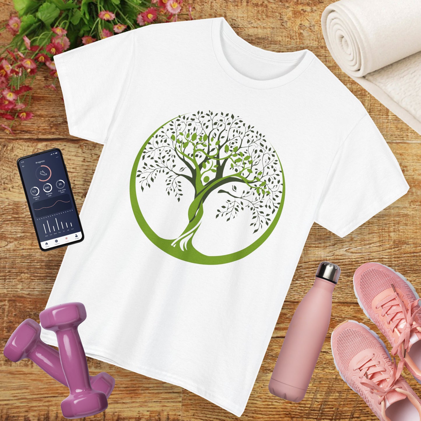 🌿Gaia Rooted Heavy Cotton Tee - She Grows, She Rises, She Becomes