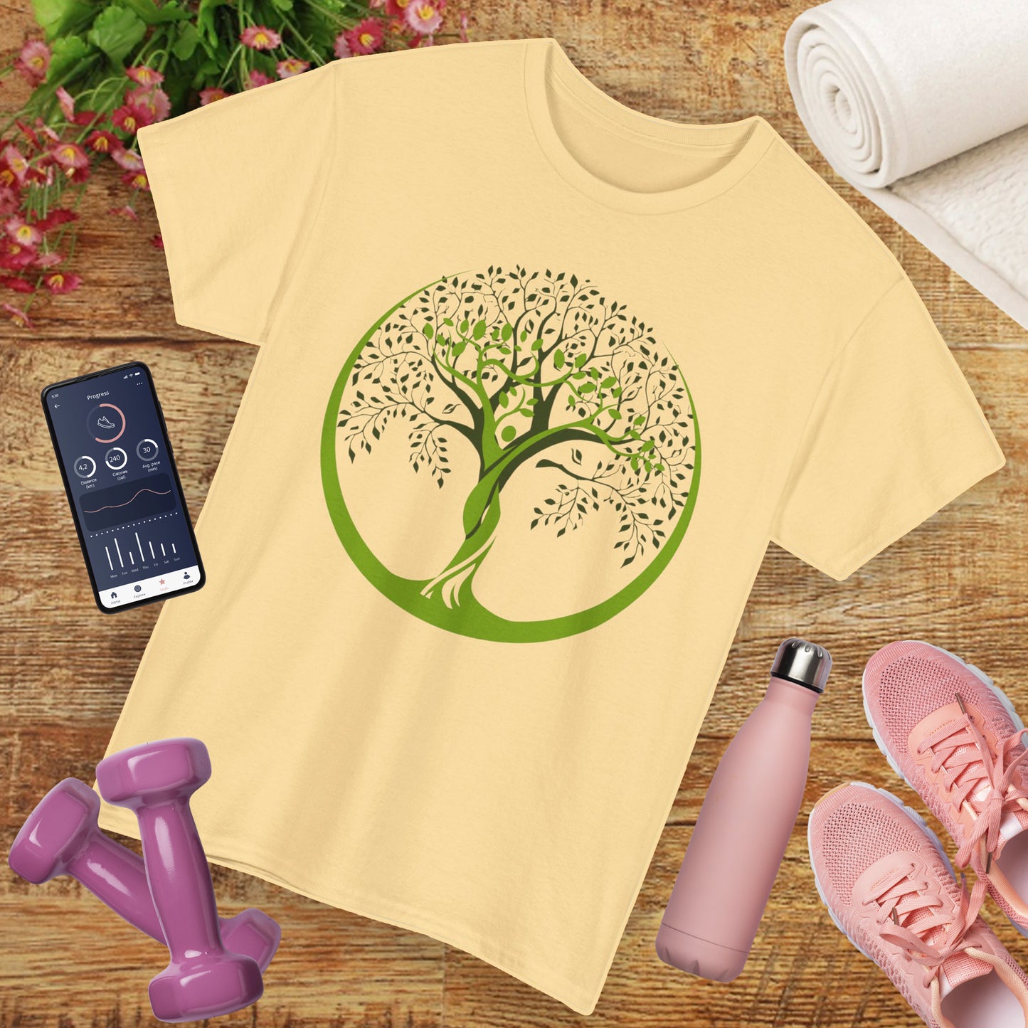🌿Gaia Rooted Heavy Cotton Tee - She Grows, She Rises, She Becomes