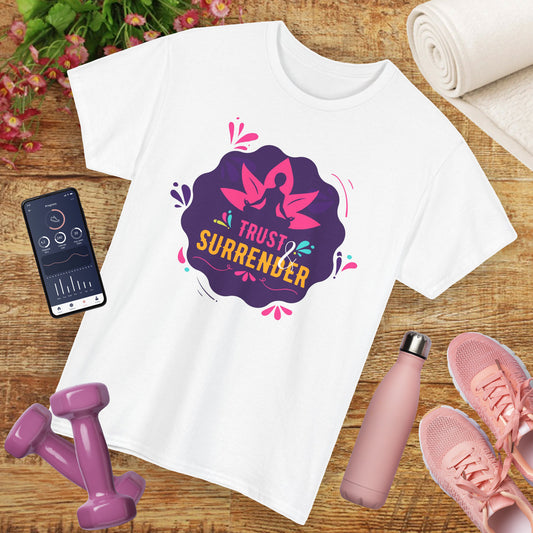 🌸Lotus Flow Heavy Cotton Tee - "Trust & Surrender" - Align