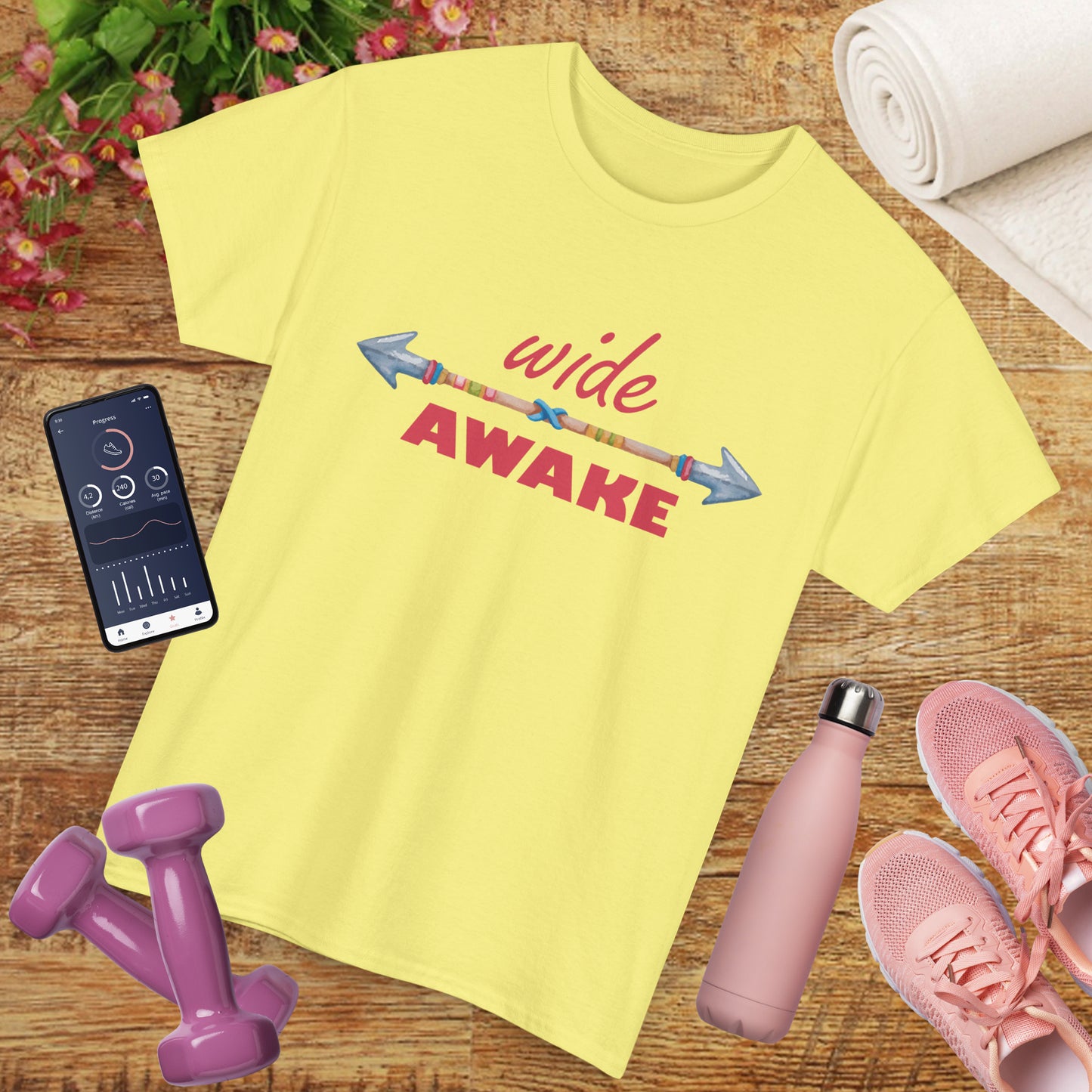 Wide Awake Heavy Cotton Tee - Aligned, Aware, Unstoppable