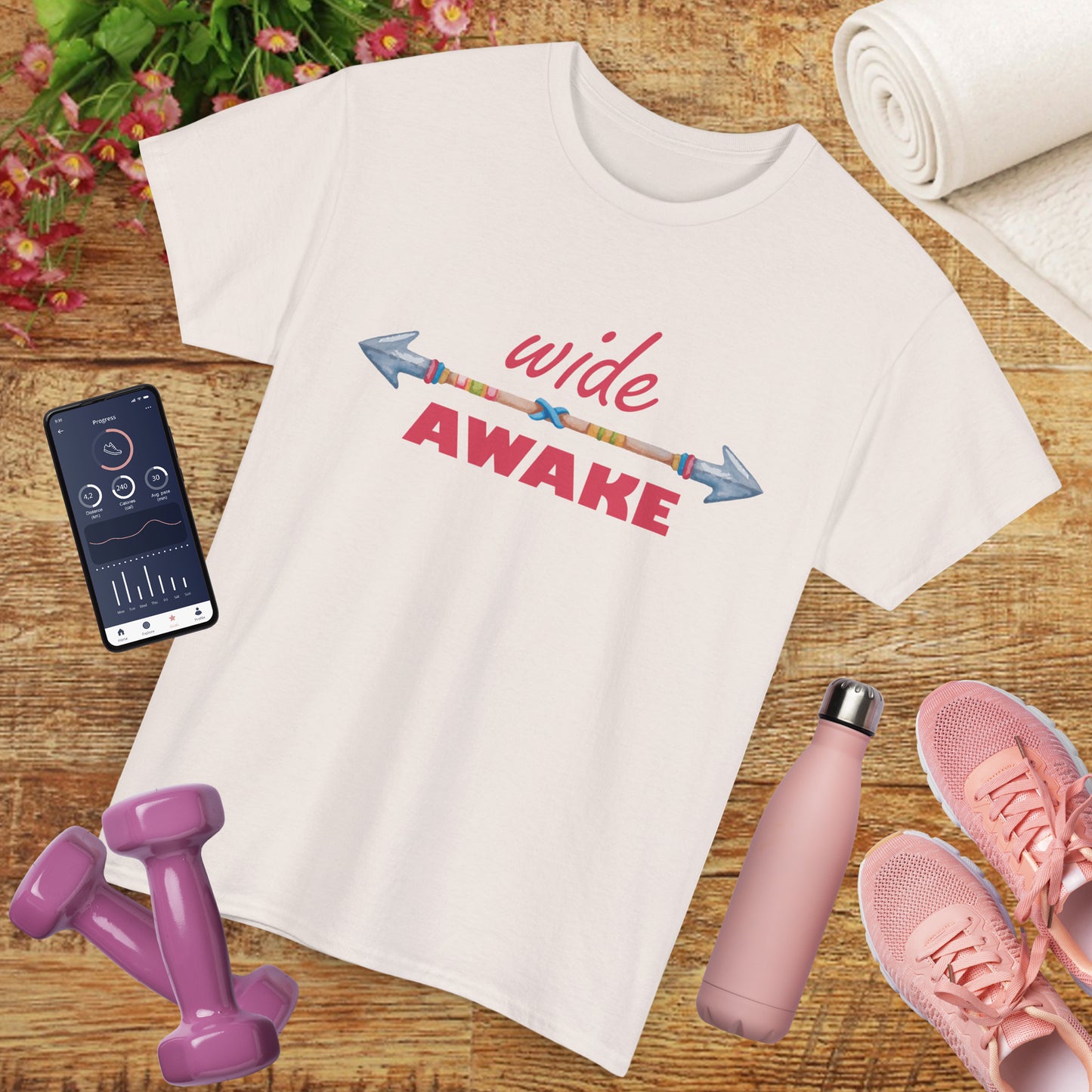 Wide Awake Heavy Cotton Tee - Aligned, Aware, Unstoppable