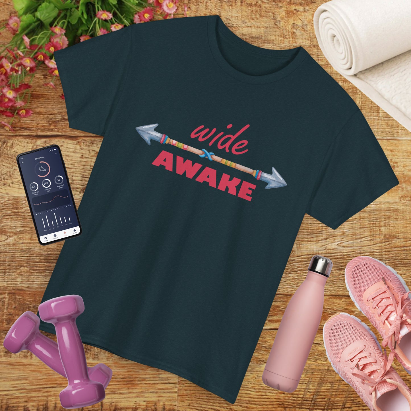 Wide Awake Heavy Cotton Tee - Aligned, Aware, Unstoppable