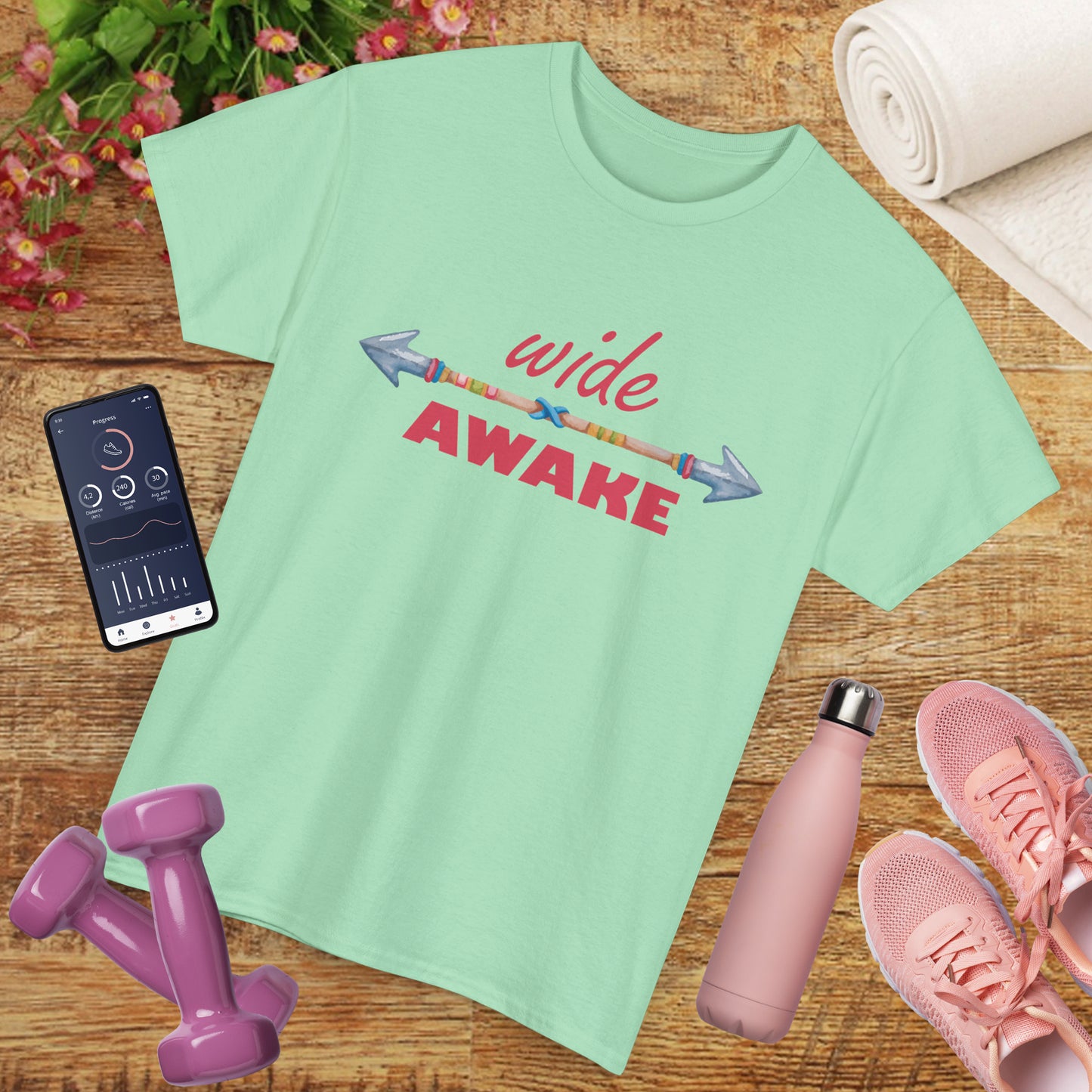 Wide Awake Heavy Cotton Tee - Aligned, Aware, Unstoppable