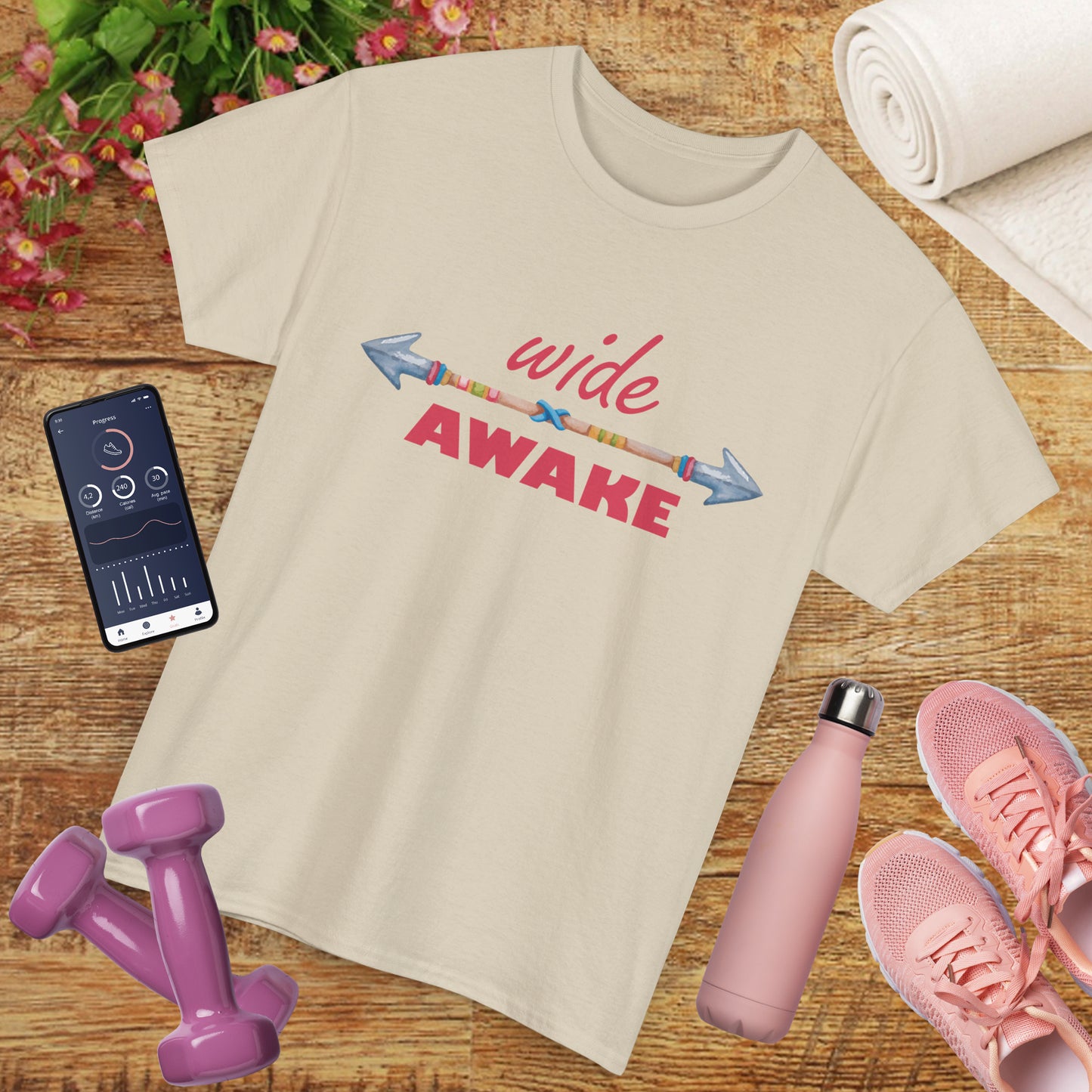 Wide Awake Heavy Cotton Tee - Aligned, Aware, Unstoppable