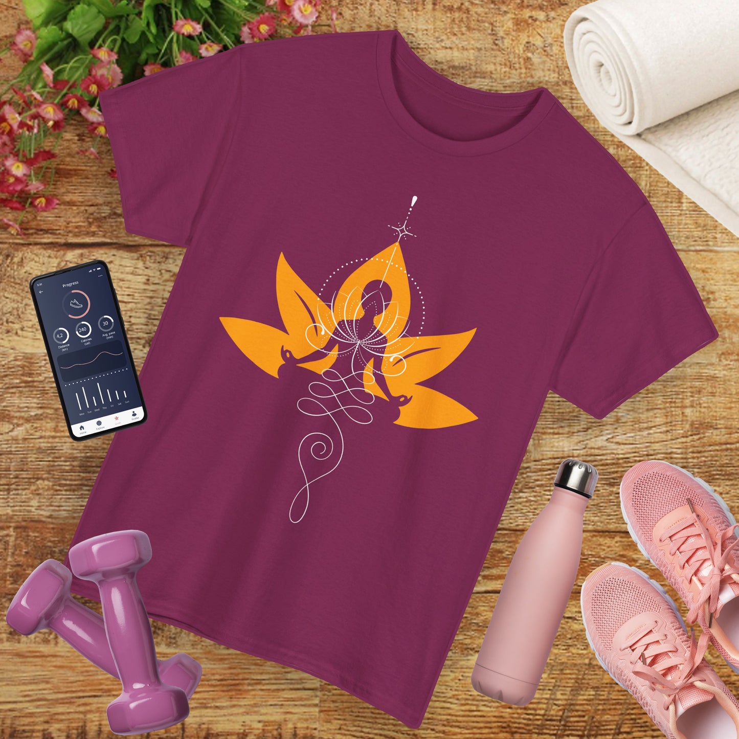 So Above, So Below Heavy Cotton Tee - Lotus & Meditative Spirit