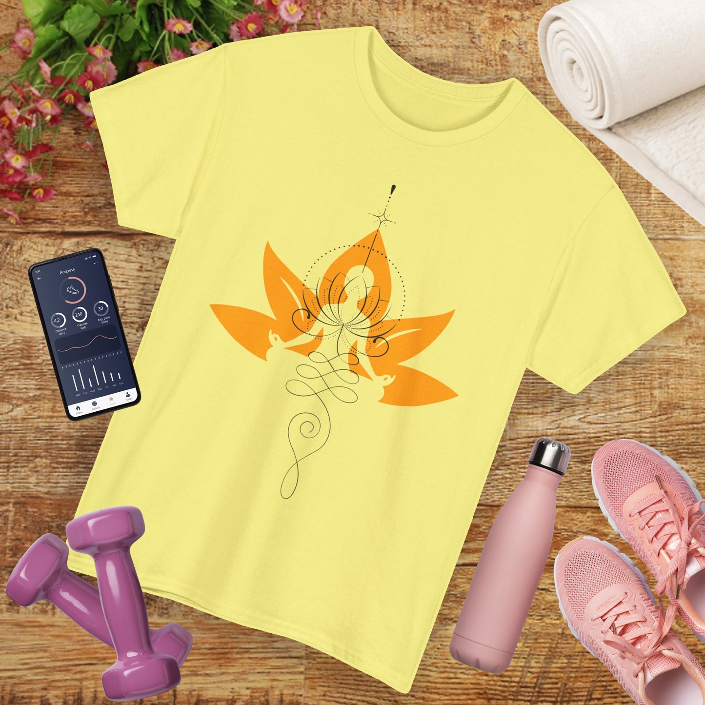 So Above, So Below Heavy Cotton Tee - Lotus & Meditative Spirit