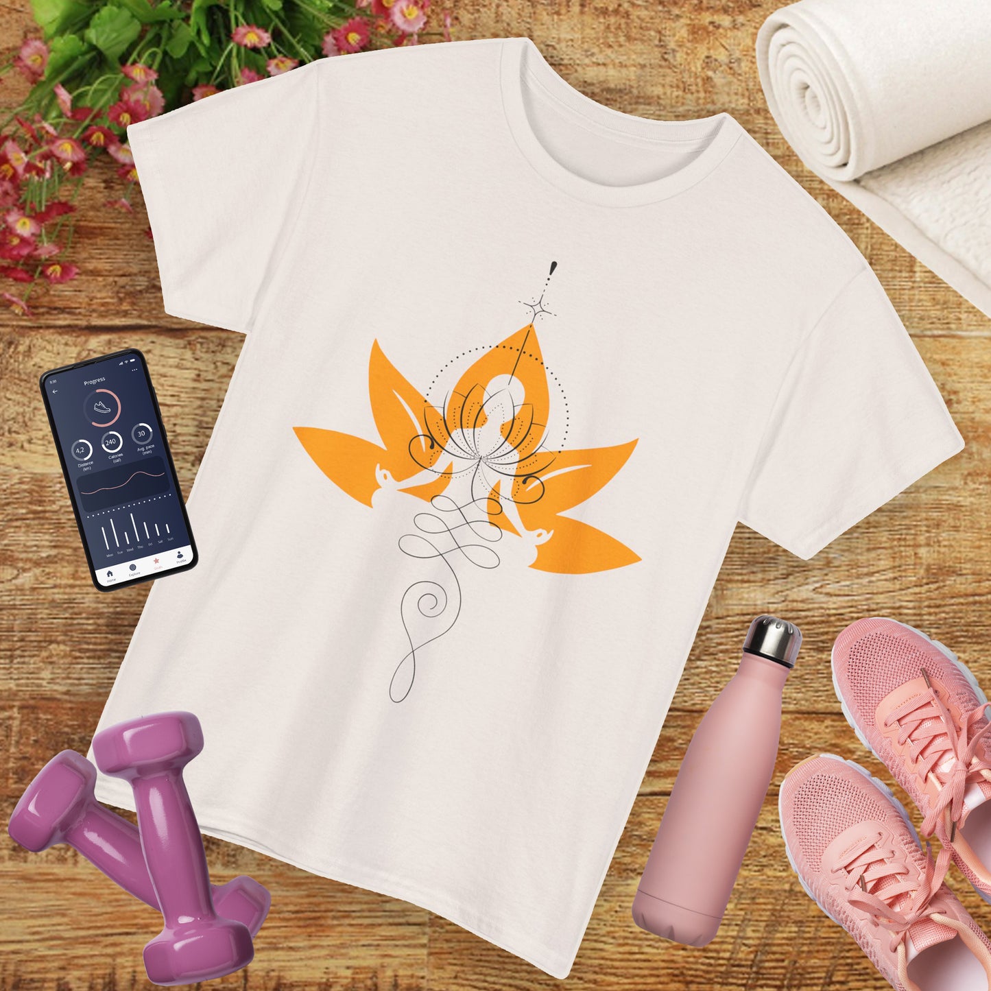 So Above, So Below Heavy Cotton Tee - Lotus & Meditative Spirit