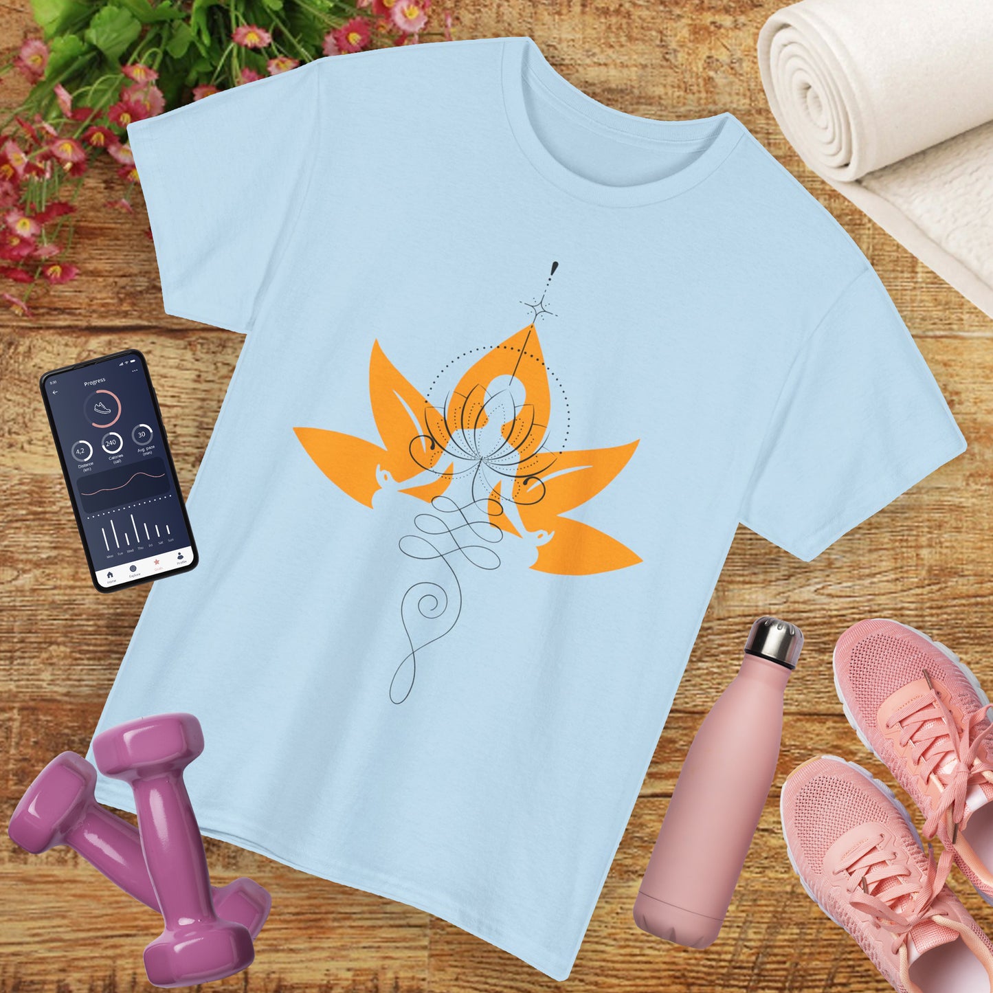 So Above, So Below Heavy Cotton Tee - Lotus & Meditative Spirit