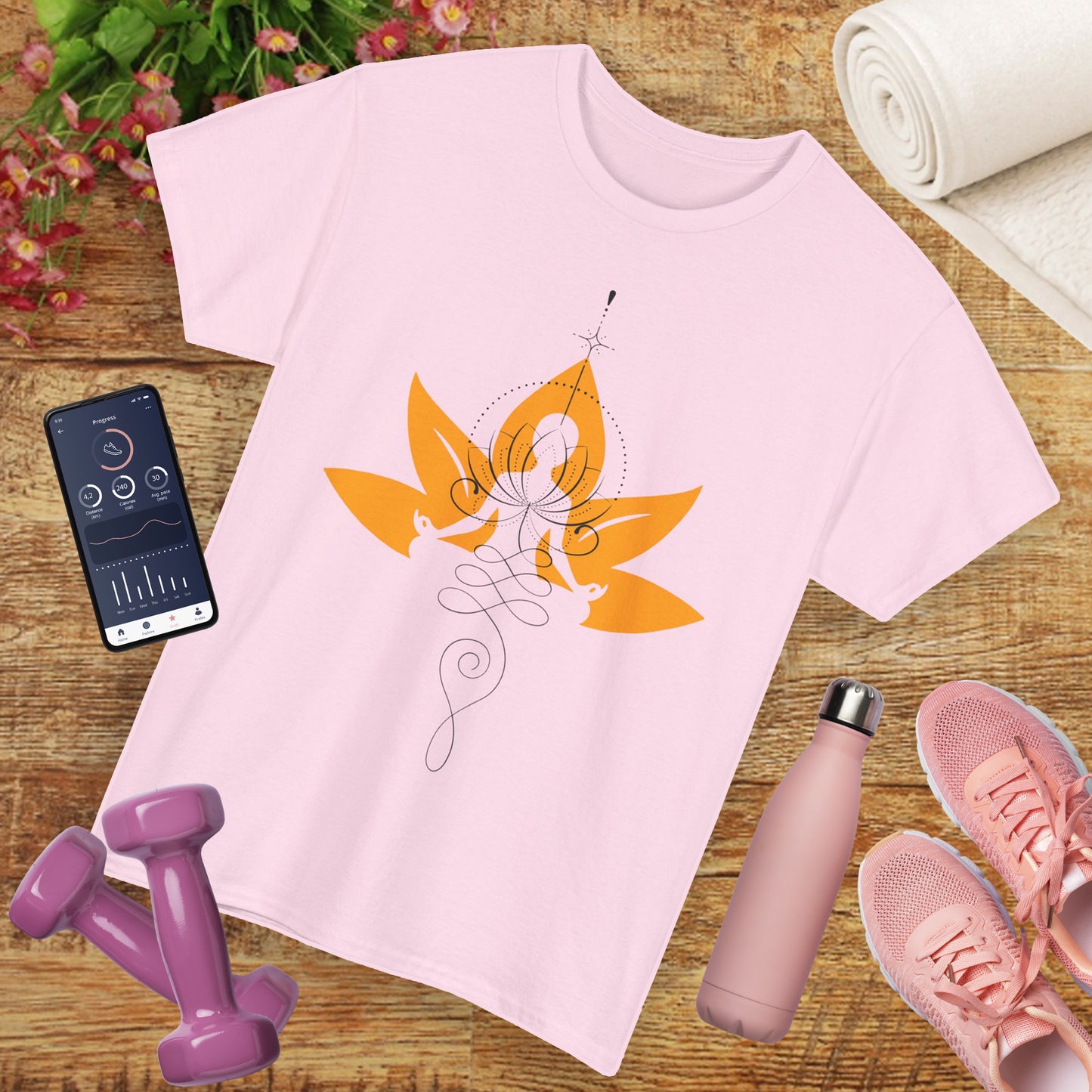 So Above, So Below Heavy Cotton Tee - Lotus & Meditative Spirit