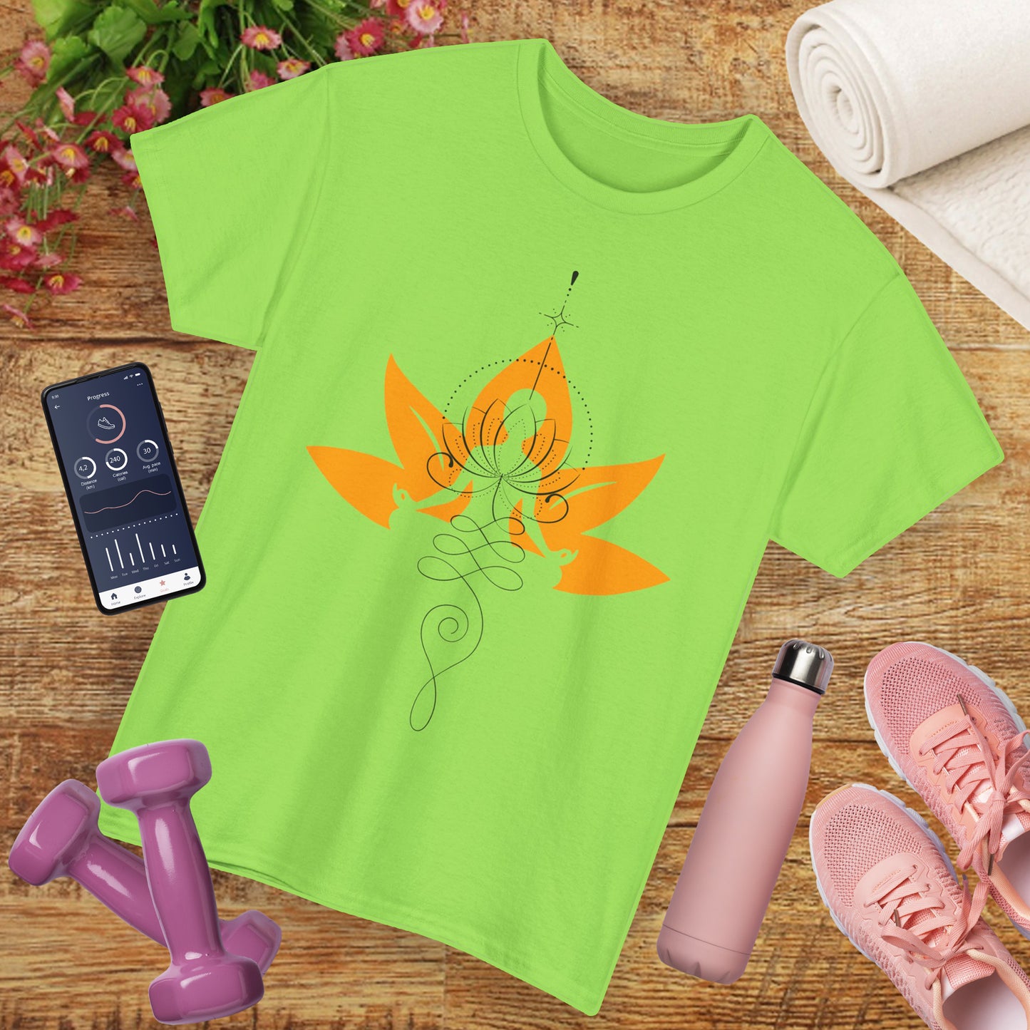 So Above, So Below Heavy Cotton Tee - Lotus & Meditative Spirit