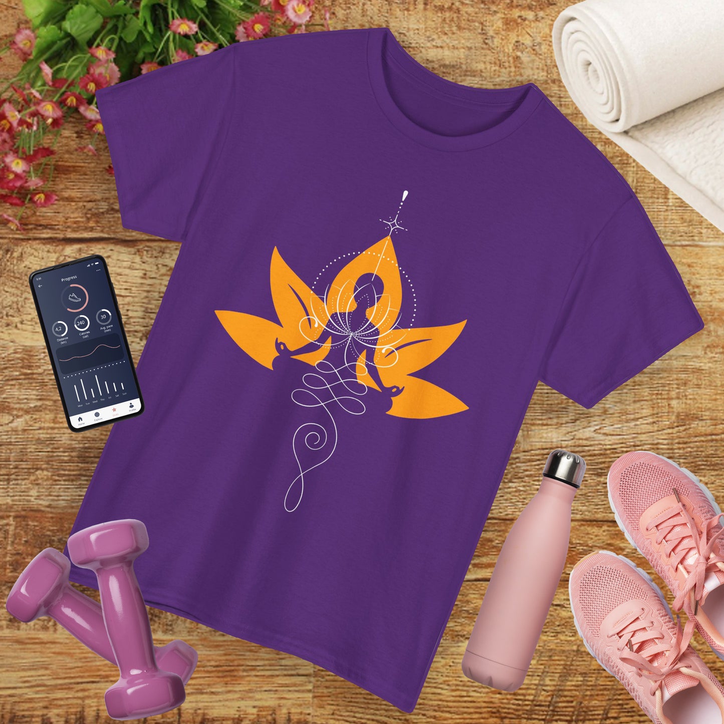 So Above, So Below Heavy Cotton Tee - Lotus & Meditative Spirit