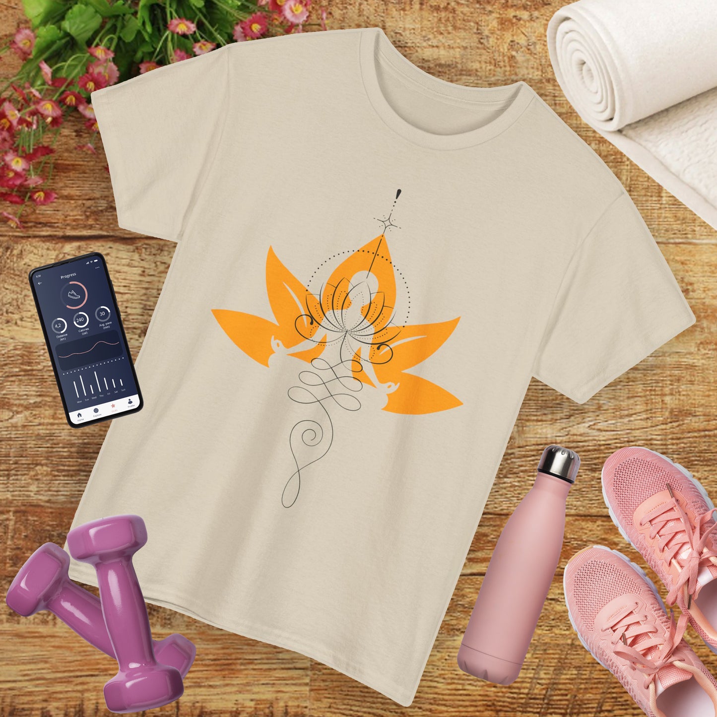 So Above, So Below Heavy Cotton Tee - Lotus & Meditative Spirit