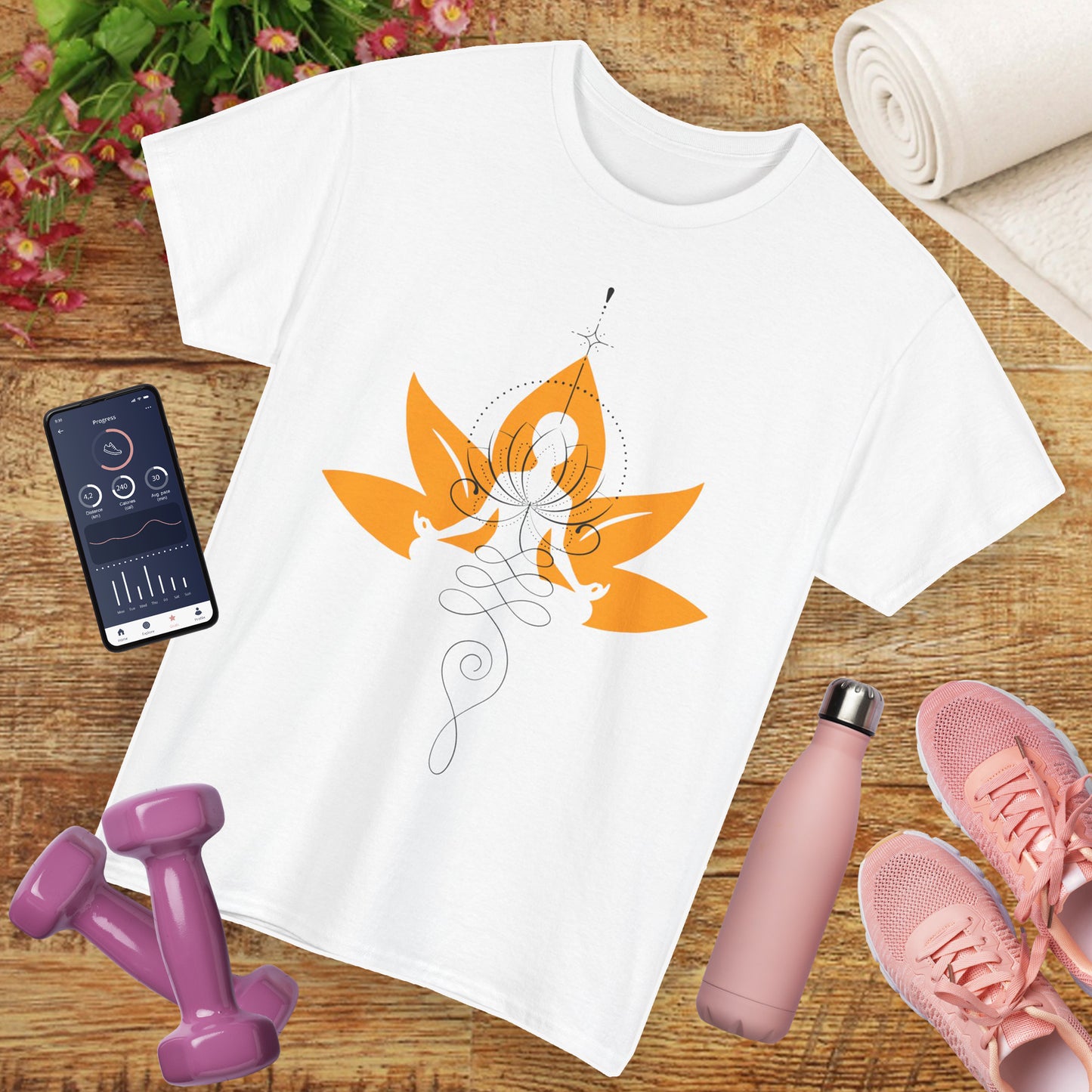 So Above, So Below Heavy Cotton Tee - Lotus & Meditative Spirit