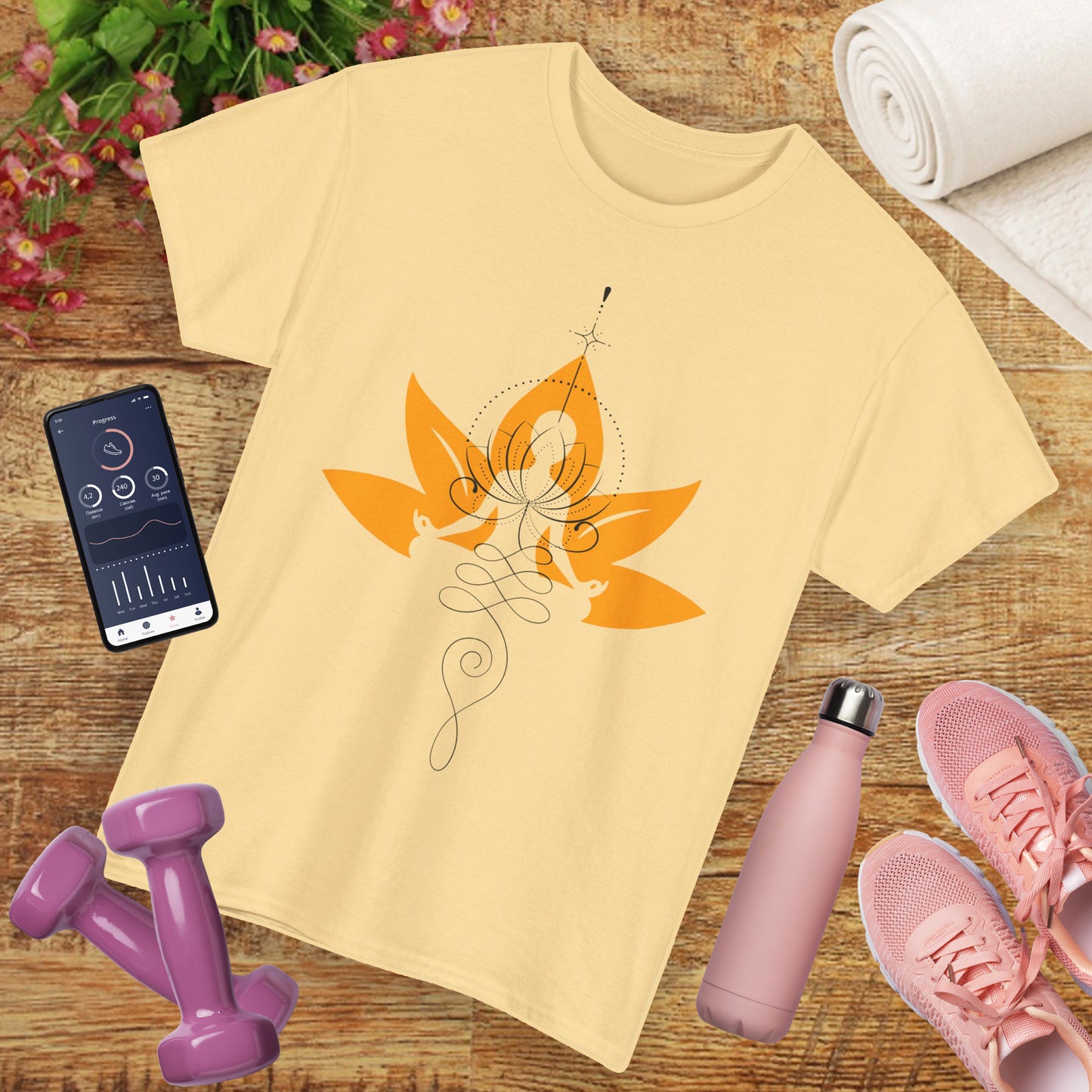 So Above, So Below Heavy Cotton Tee - Lotus & Meditative Spirit