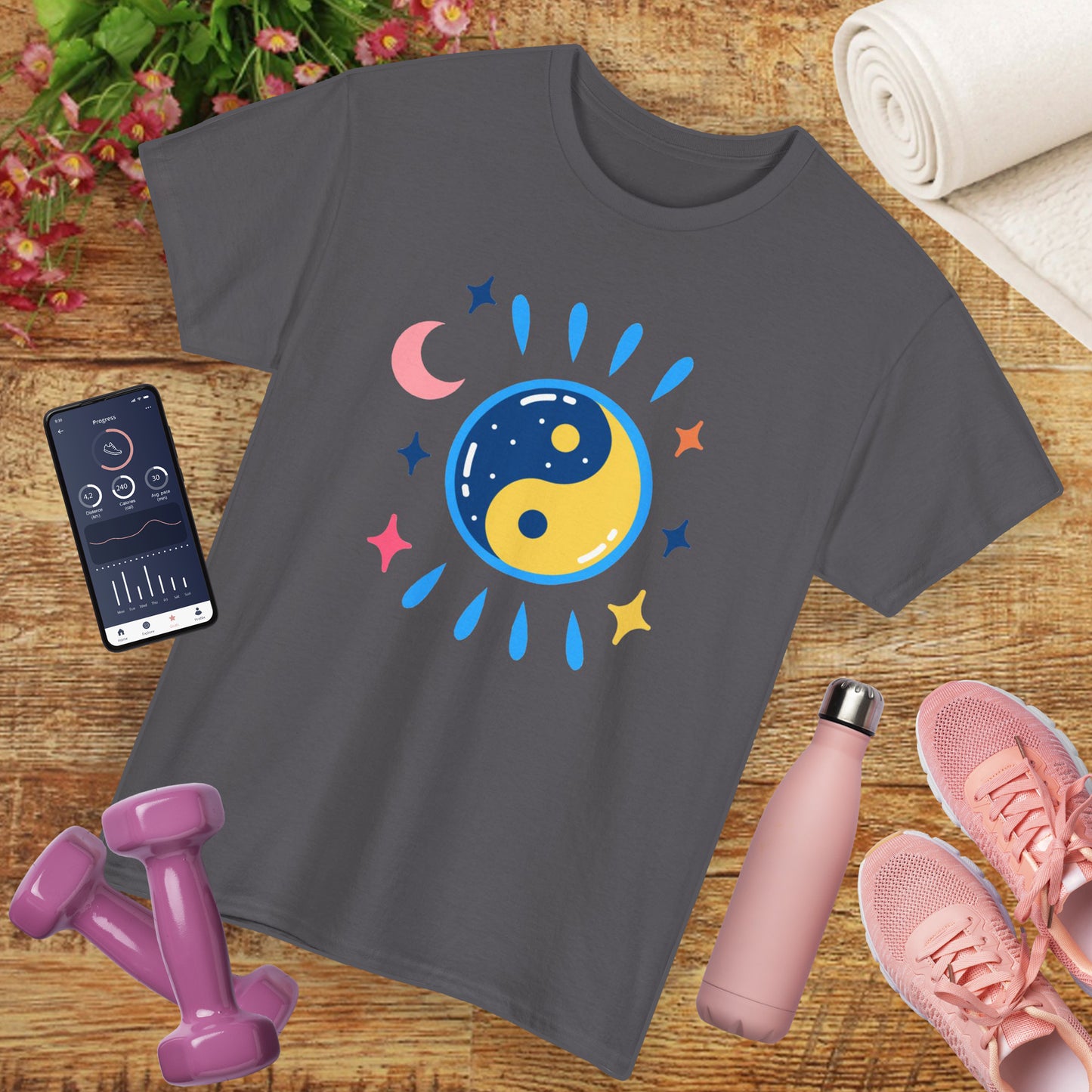 🌙Celestial Balance Heavy Cotton Tee - Yin-Yang Moon Edition