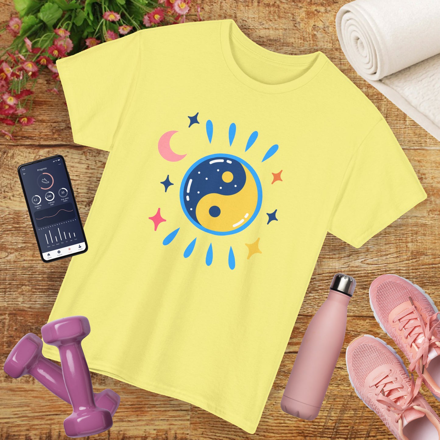 🌙Celestial Balance Heavy Cotton Tee - Yin-Yang Moon Edition