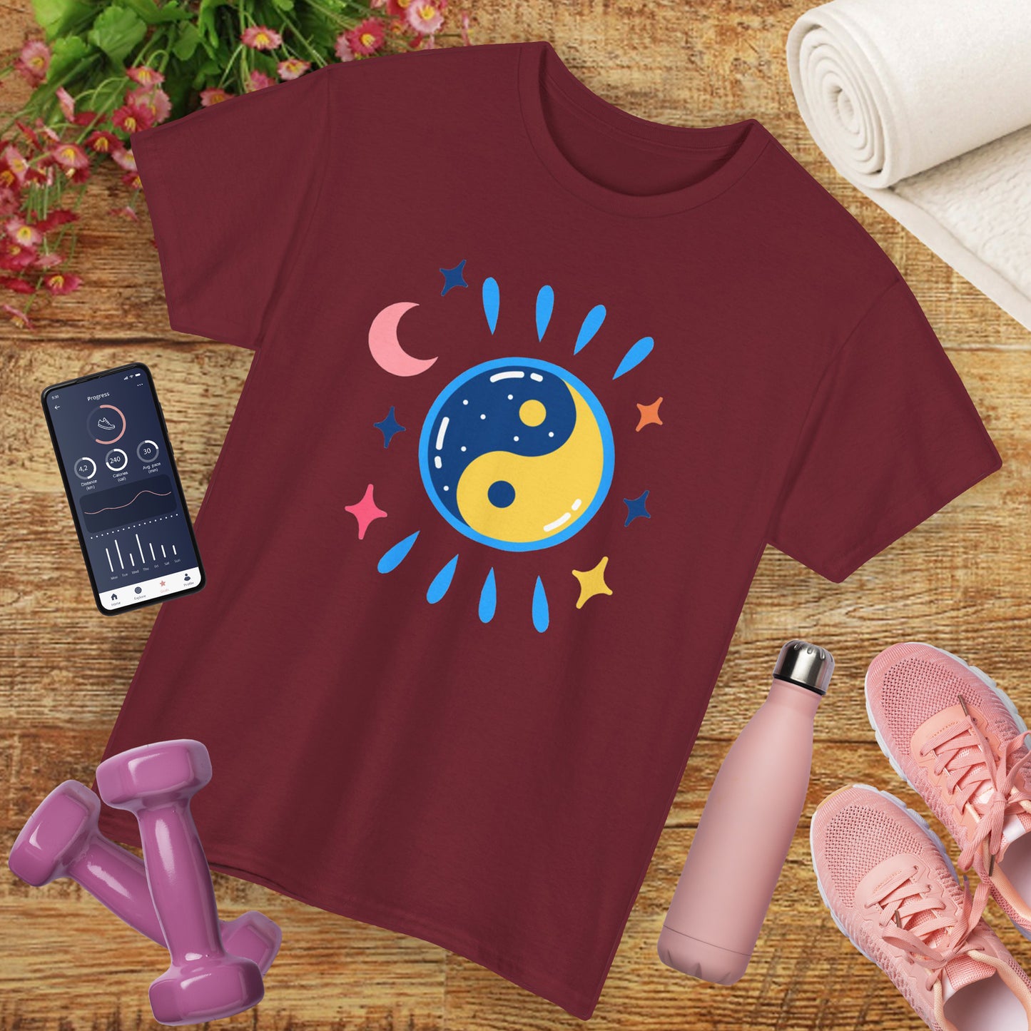 🌙Celestial Balance Heavy Cotton Tee - Yin-Yang Moon Edition