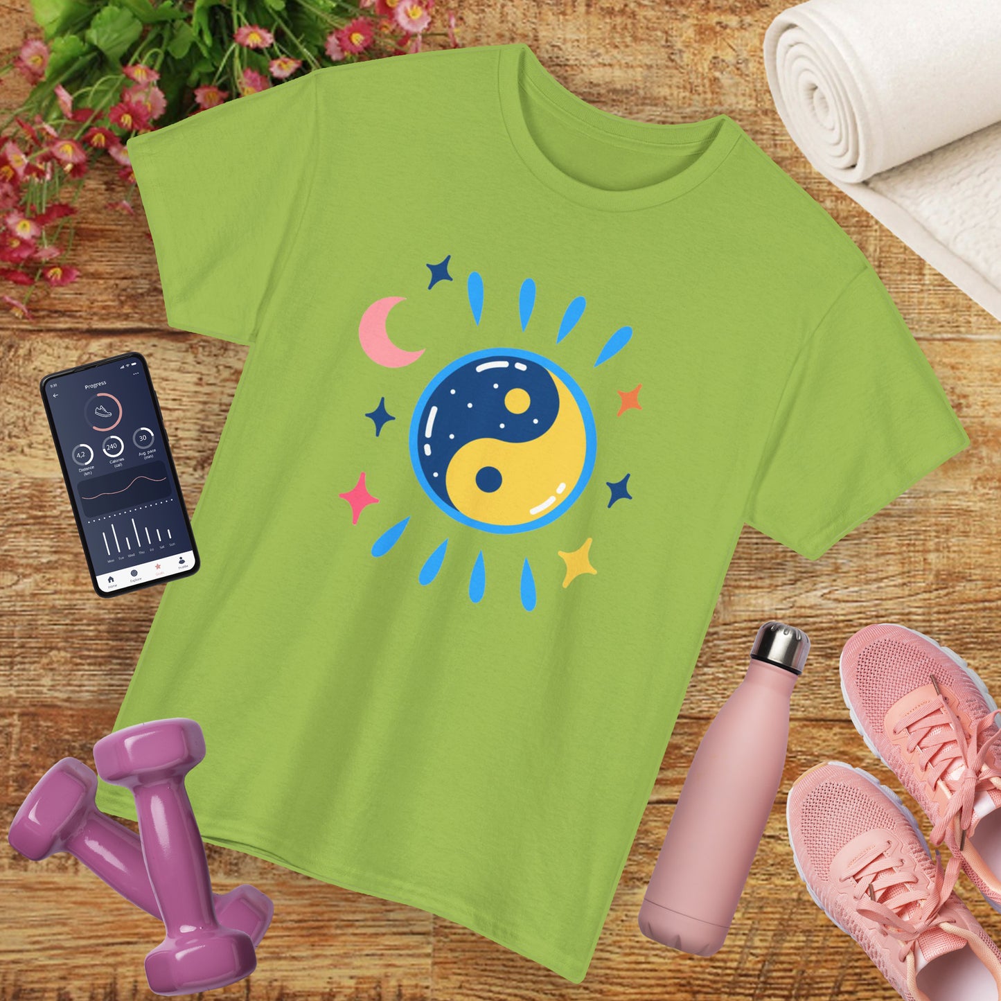 🌙Celestial Balance Heavy Cotton Tee - Yin-Yang Moon Edition