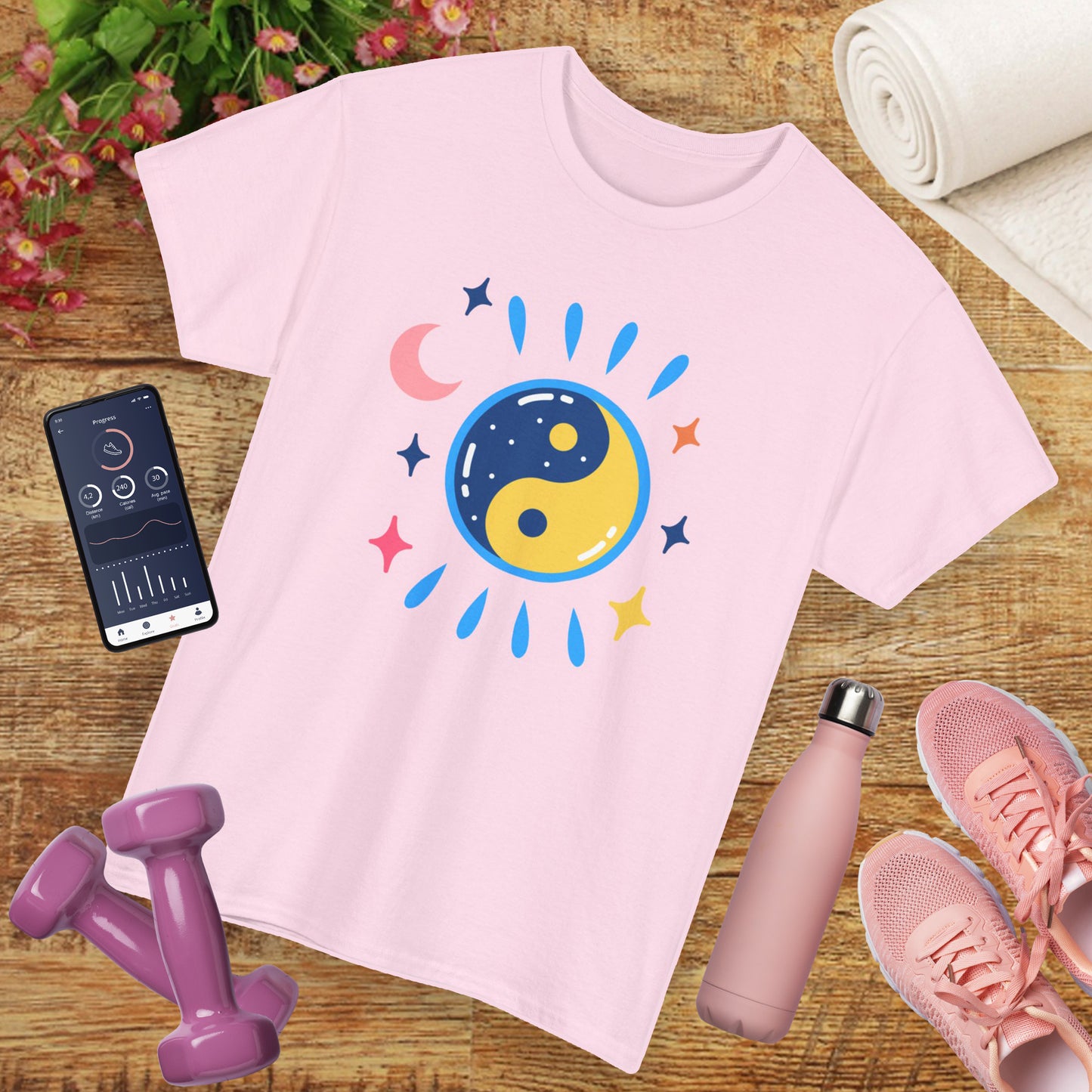🌙Celestial Balance Heavy Cotton Tee - Yin-Yang Moon Edition