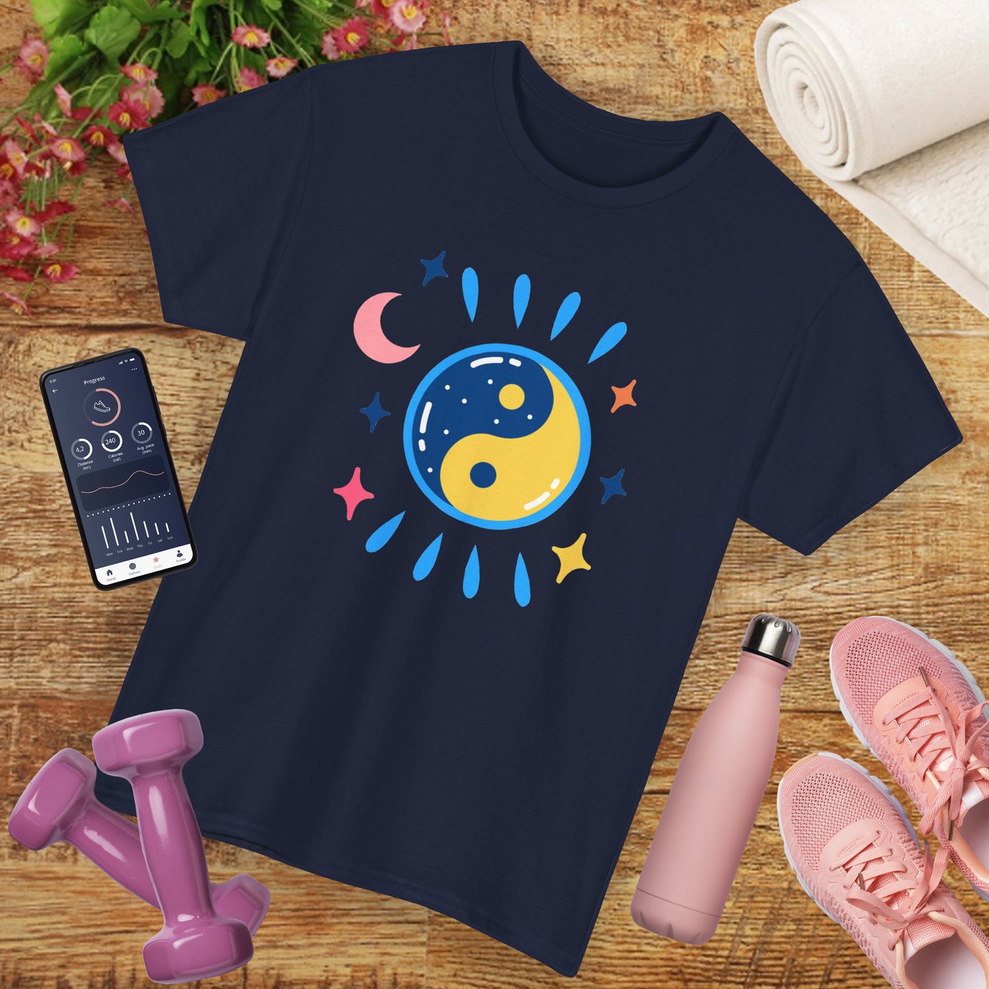 🌙Celestial Balance Heavy Cotton Tee - Yin-Yang Moon Edition