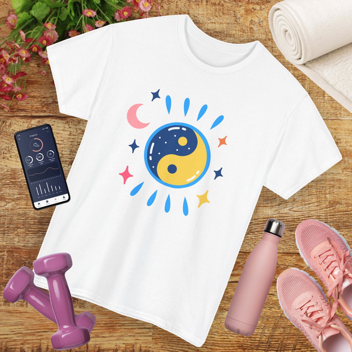🌙Celestial Balance Heavy Cotton Tee - Yin-Yang Moon Edition