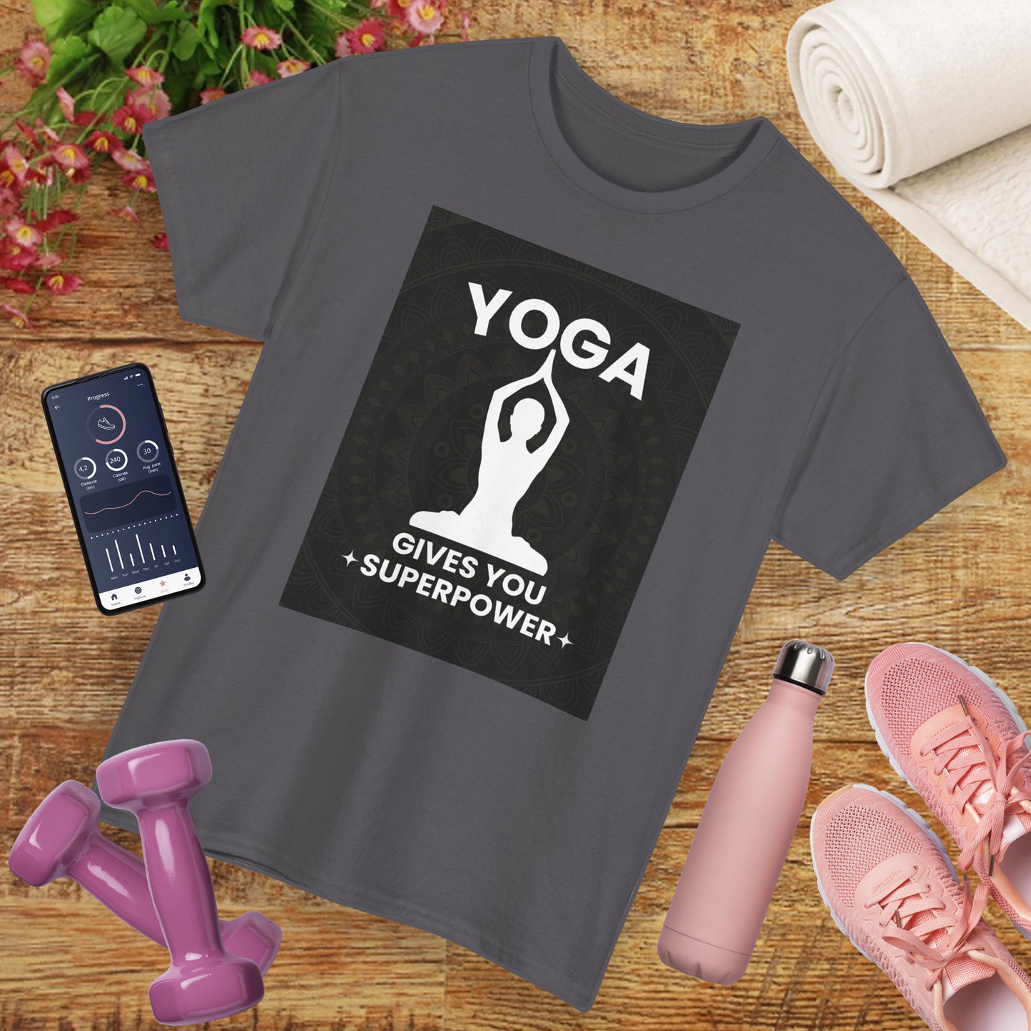 Yoga Gives You Power Heavy Cotton Tee - Strength in Stillness