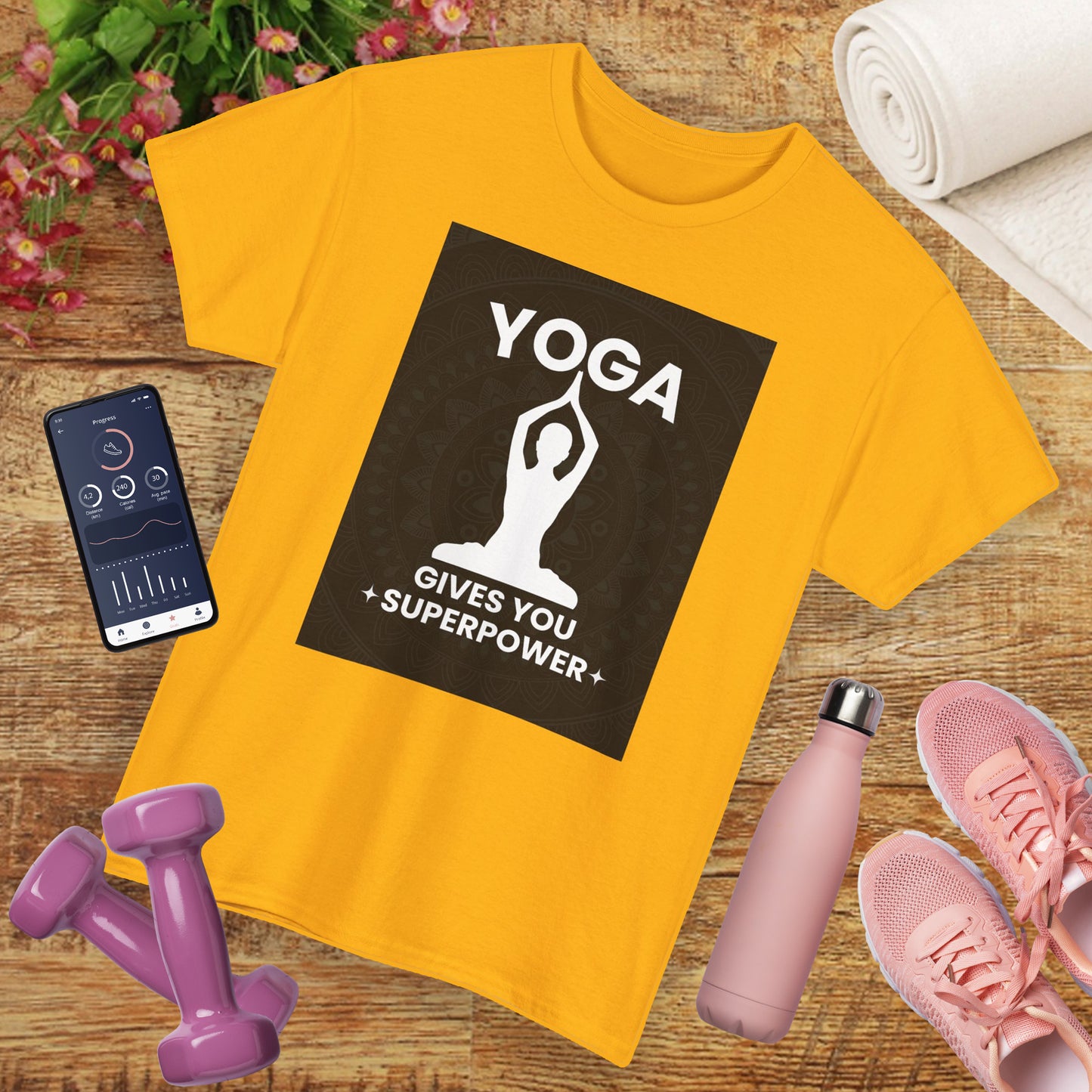 Yoga Gives You Power Heavy Cotton Tee - Strength in Stillness