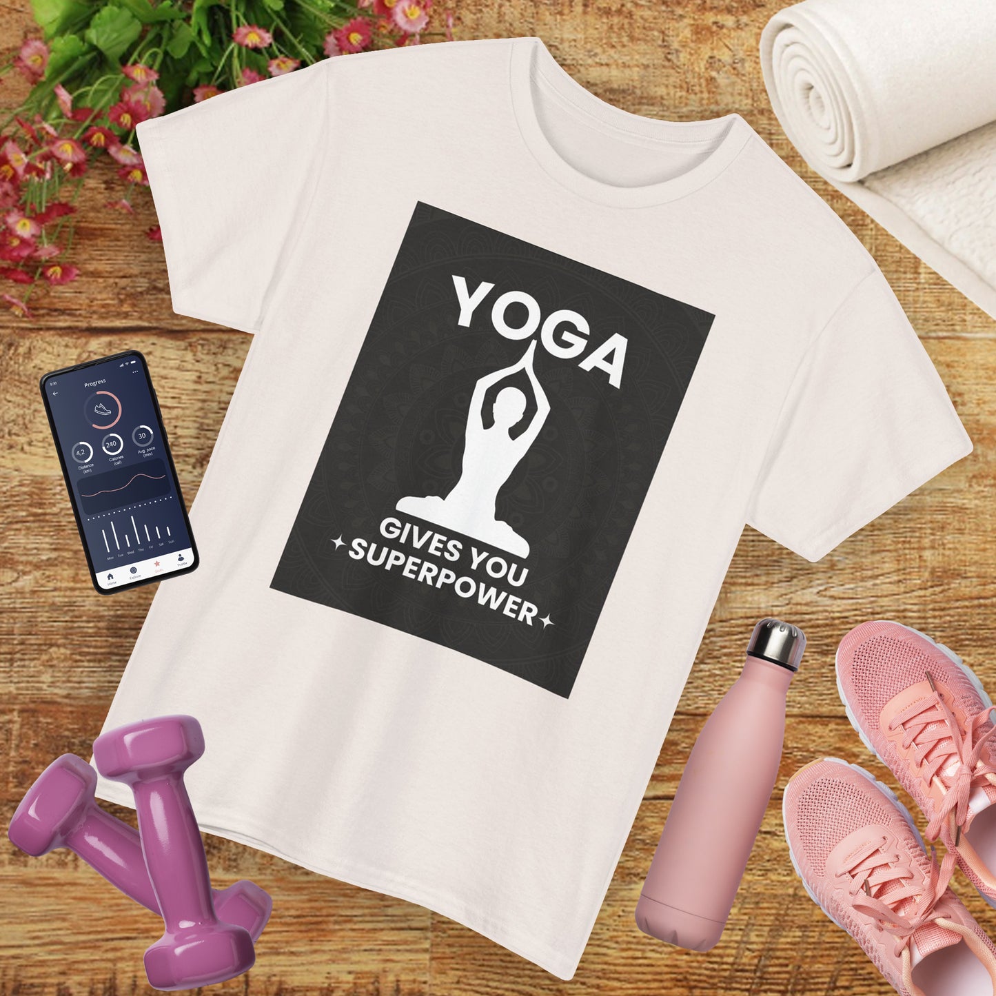 Yoga Gives You Power Heavy Cotton Tee - Strength in Stillness
