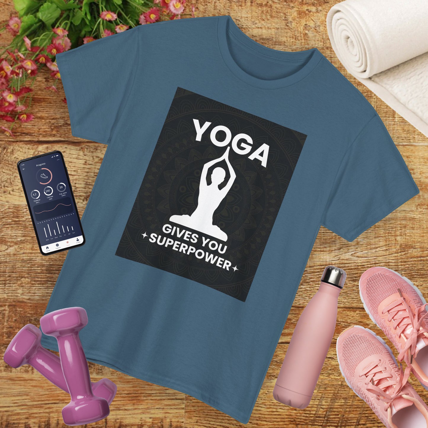 Yoga Gives You Power Heavy Cotton Tee - Strength in Stillness