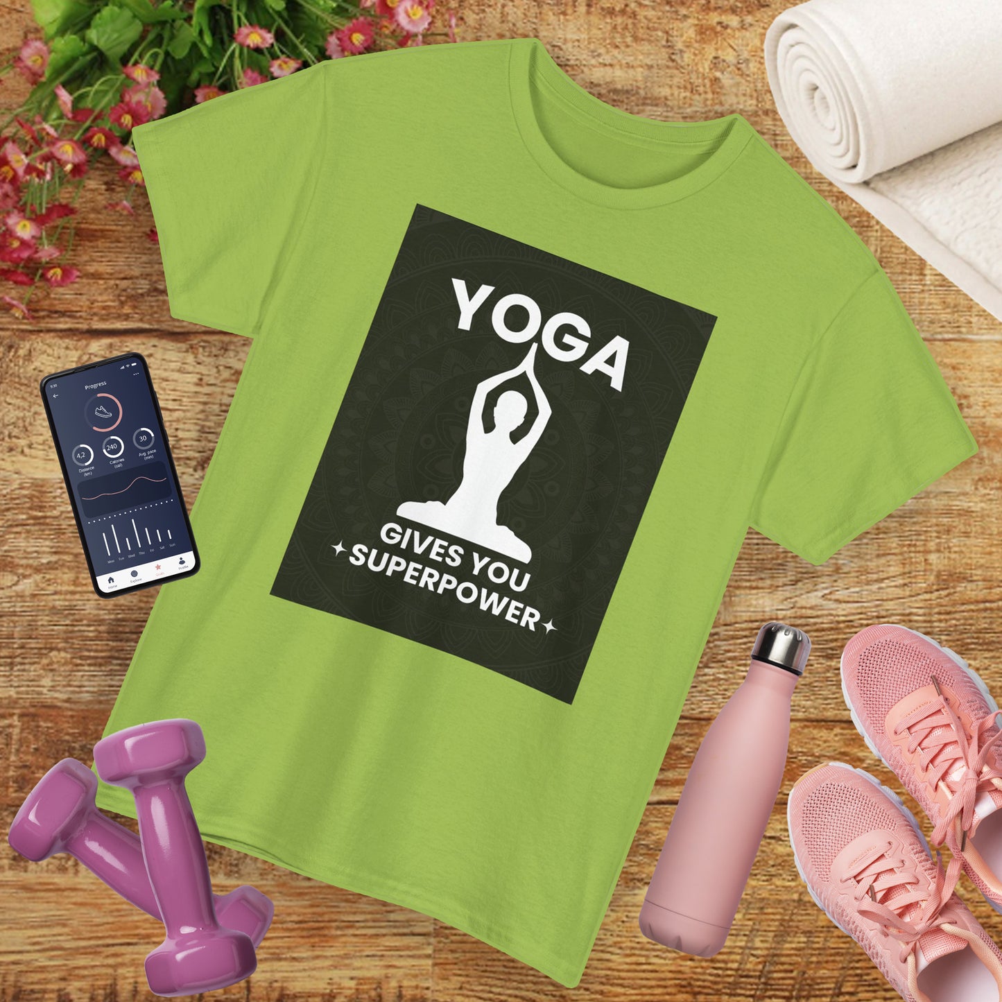 Yoga Gives You Power Heavy Cotton Tee - Strength in Stillness