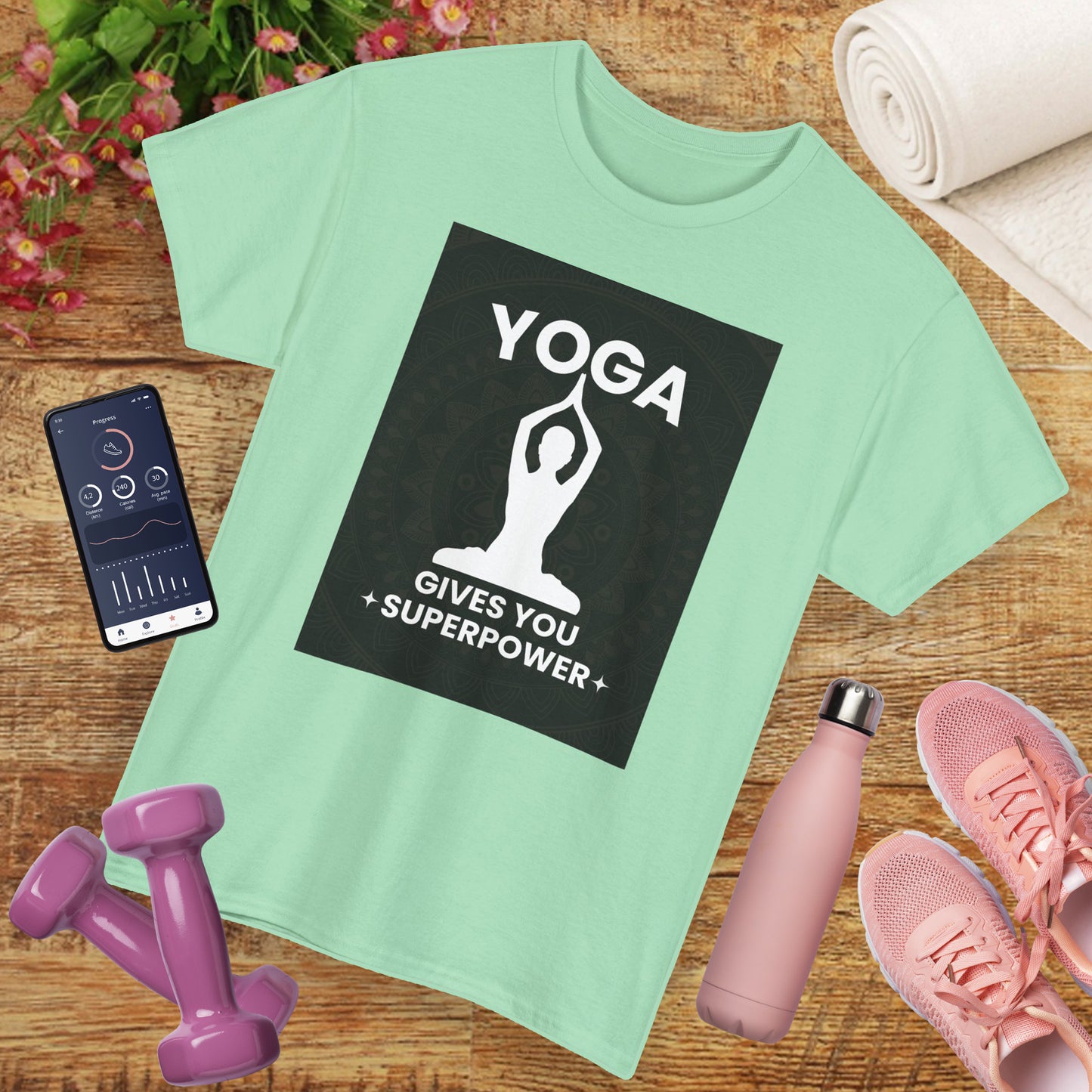 Yoga Gives You Power Heavy Cotton Tee - Strength in Stillness
