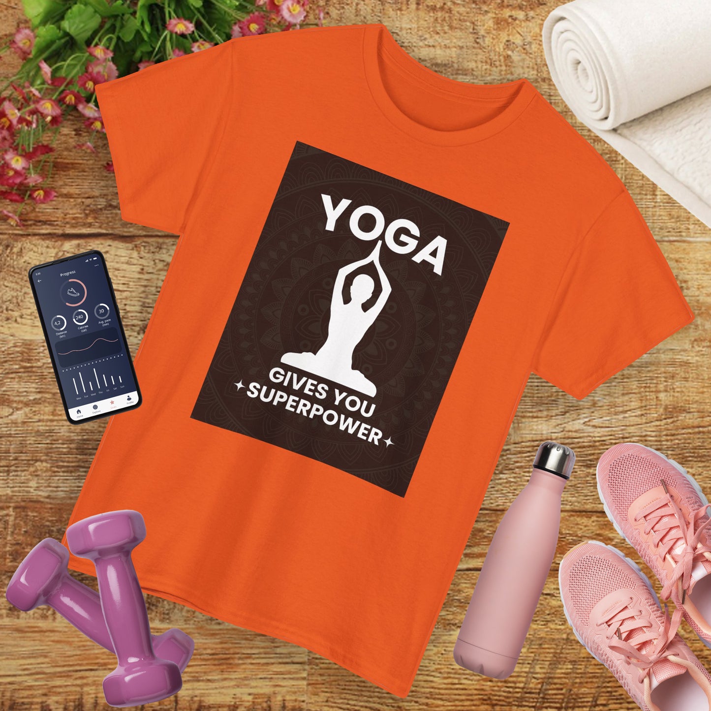 Yoga Gives You Power Heavy Cotton Tee - Strength in Stillness