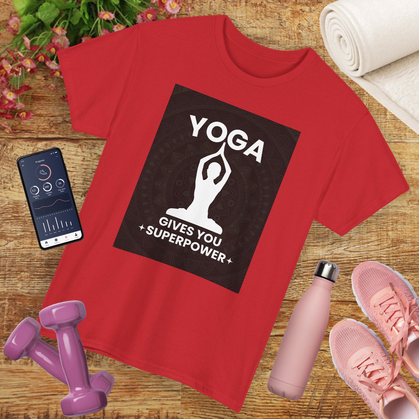 Yoga Gives You Power Heavy Cotton Tee - Strength in Stillness