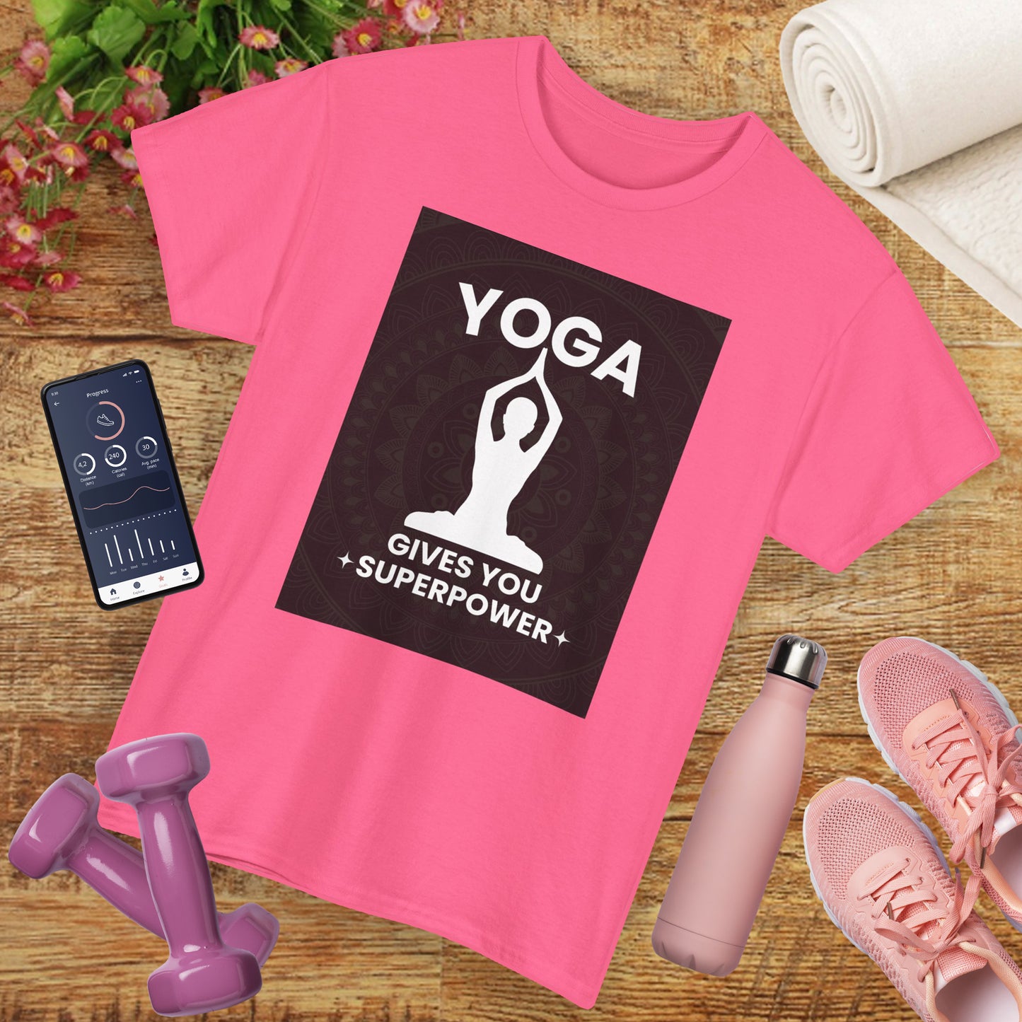 Yoga Gives You Power Heavy Cotton Tee - Strength in Stillness
