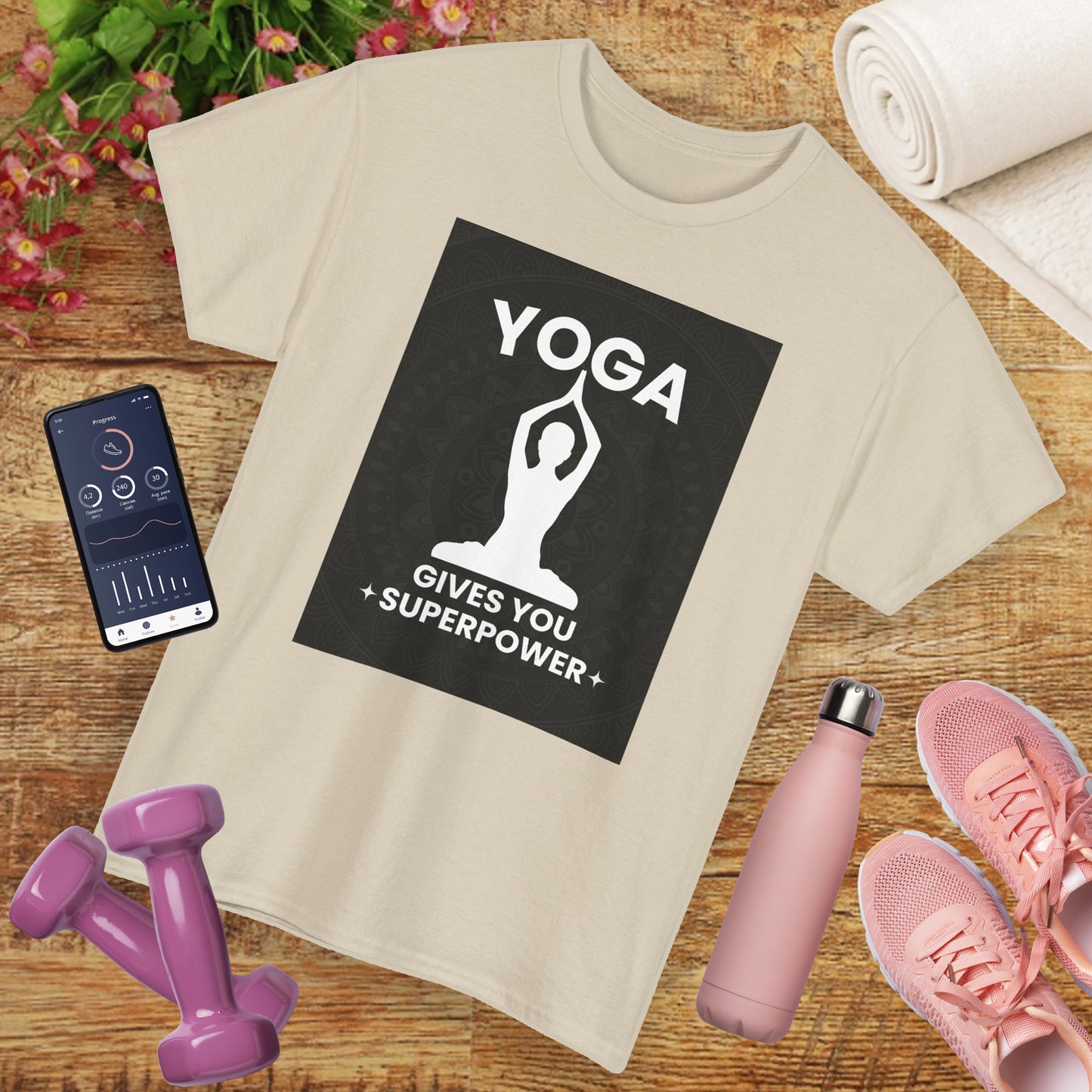 Yoga Gives You Power Heavy Cotton Tee - Strength in Stillness