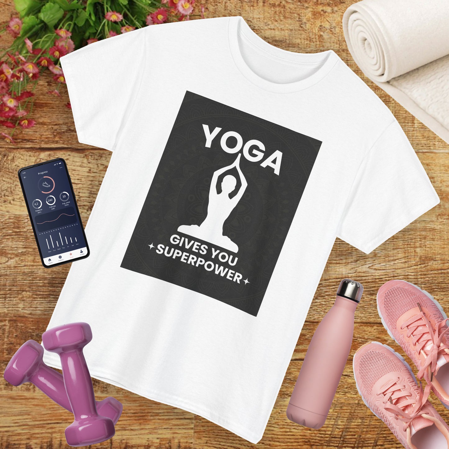 Yoga Gives You Power Heavy Cotton Tee - Strength in Stillness