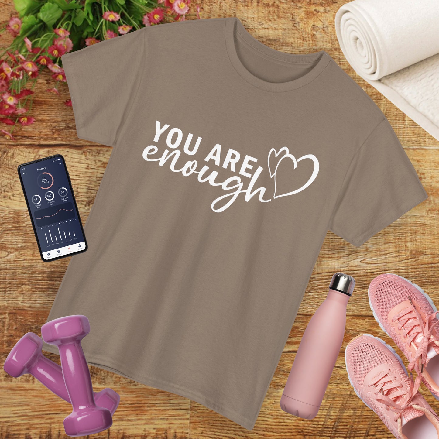 💖"You Are Enough" Heavy Cotton Tee - A Heartfelt Reminder