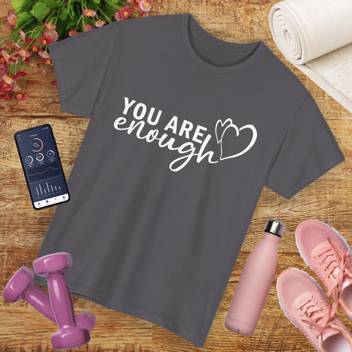 💖"You Are Enough" Heavy Cotton Tee - A Heartfelt Reminder