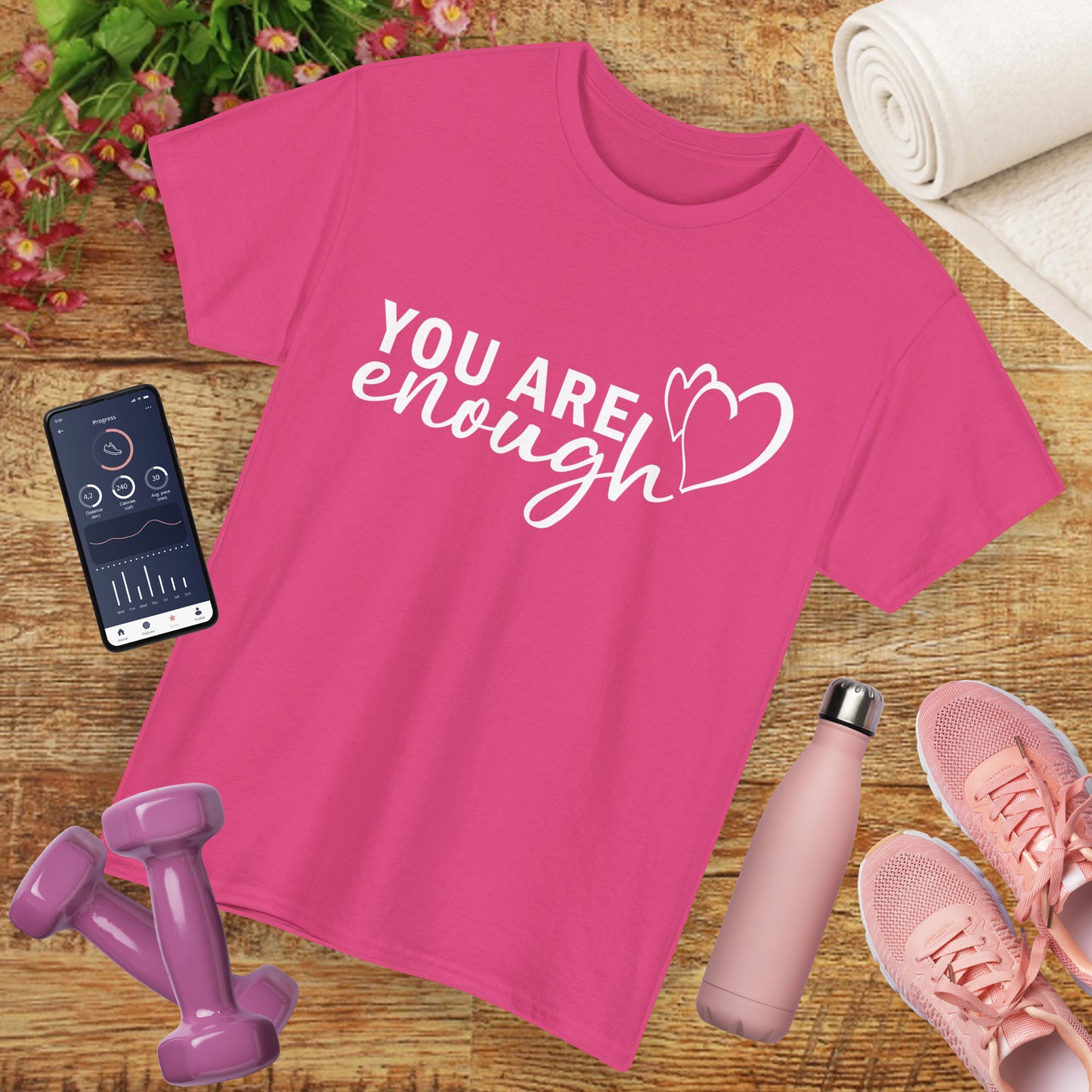 💖"You Are Enough" Heavy Cotton Tee - A Heartfelt Reminder