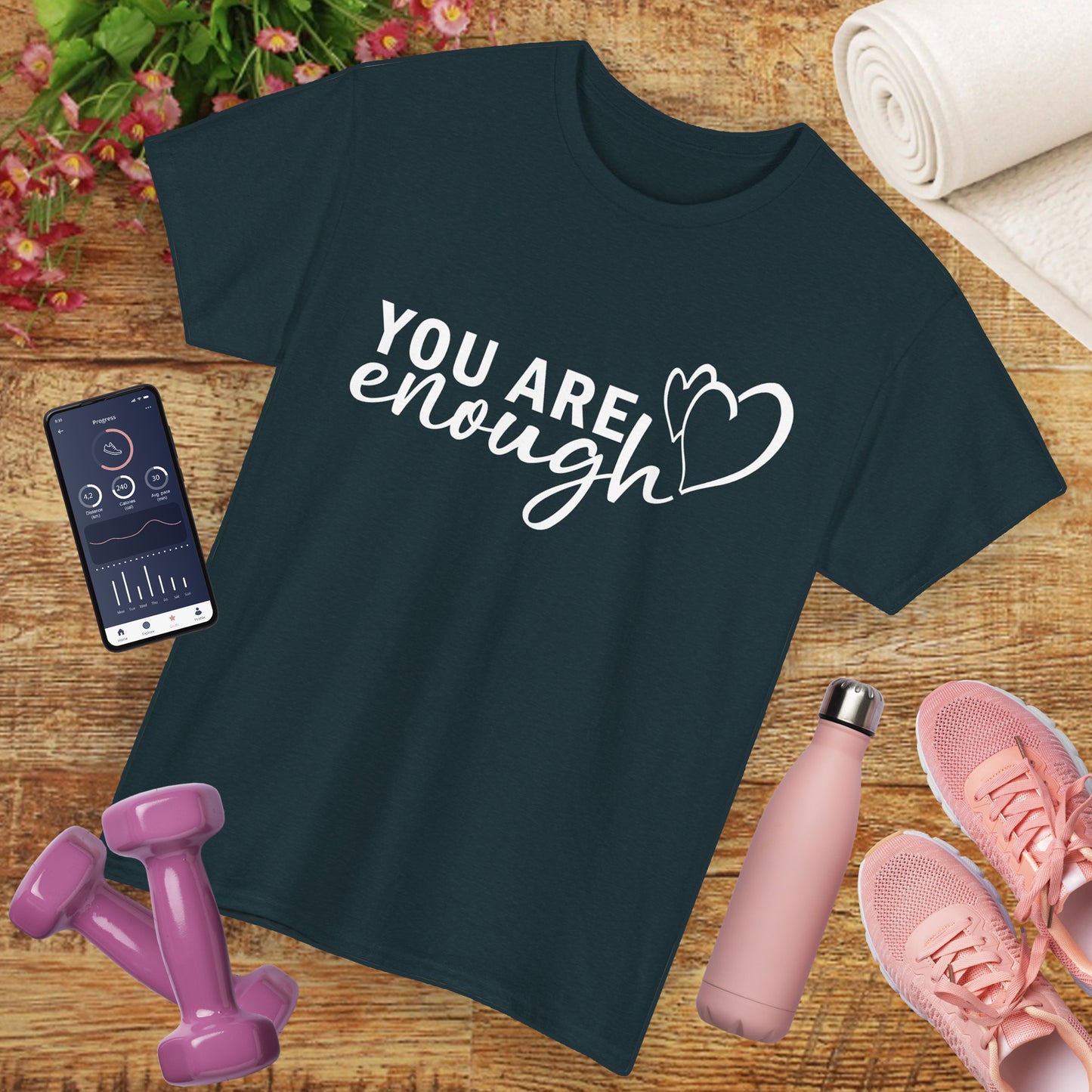 💖"You Are Enough" Heavy Cotton Tee - A Heartfelt Reminder