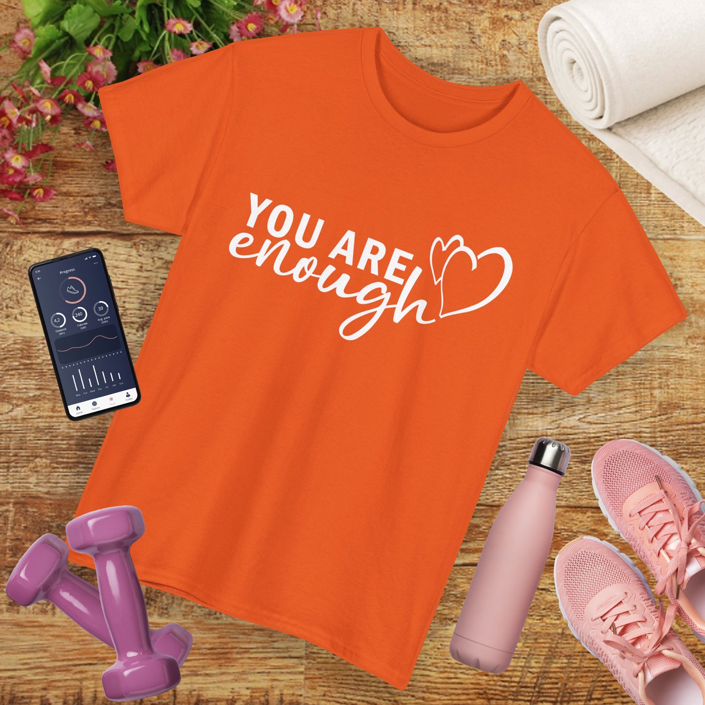 💖"You Are Enough" Heavy Cotton Tee - A Heartfelt Reminder