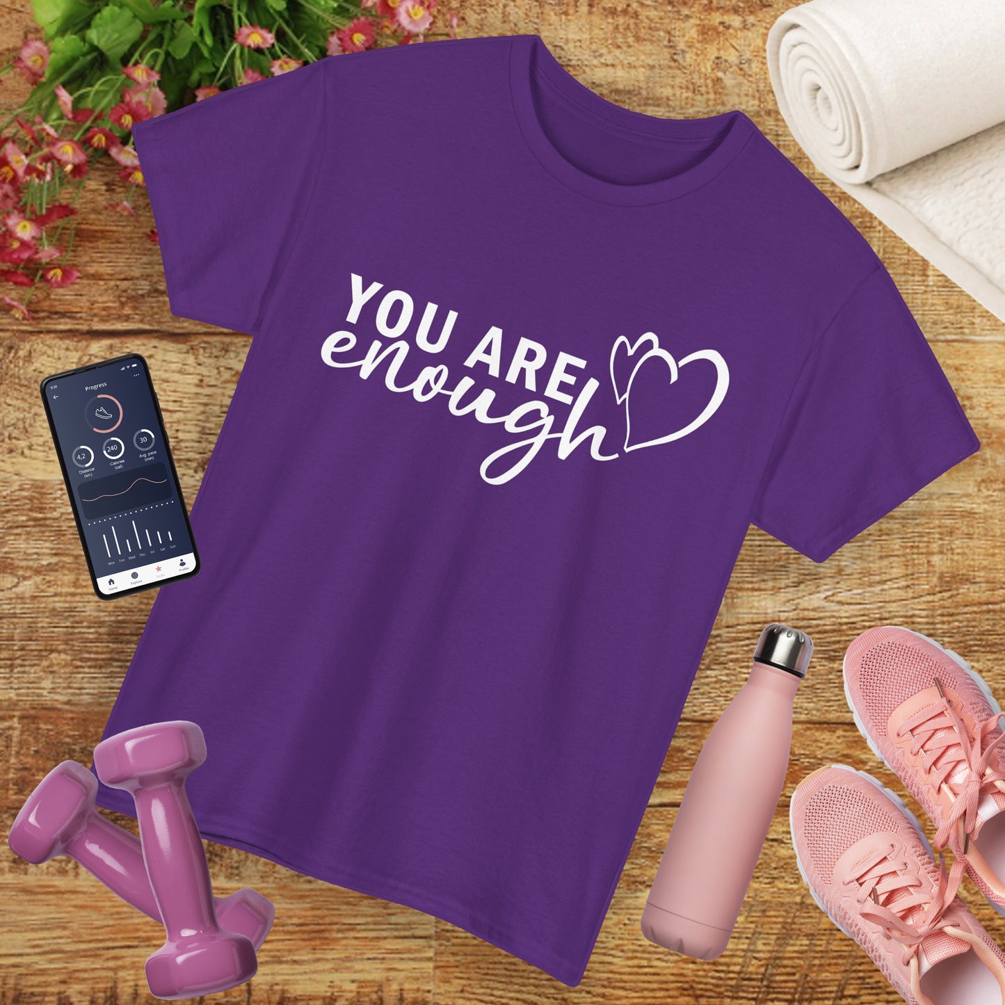💖"You Are Enough" Heavy Cotton Tee - A Heartfelt Reminder